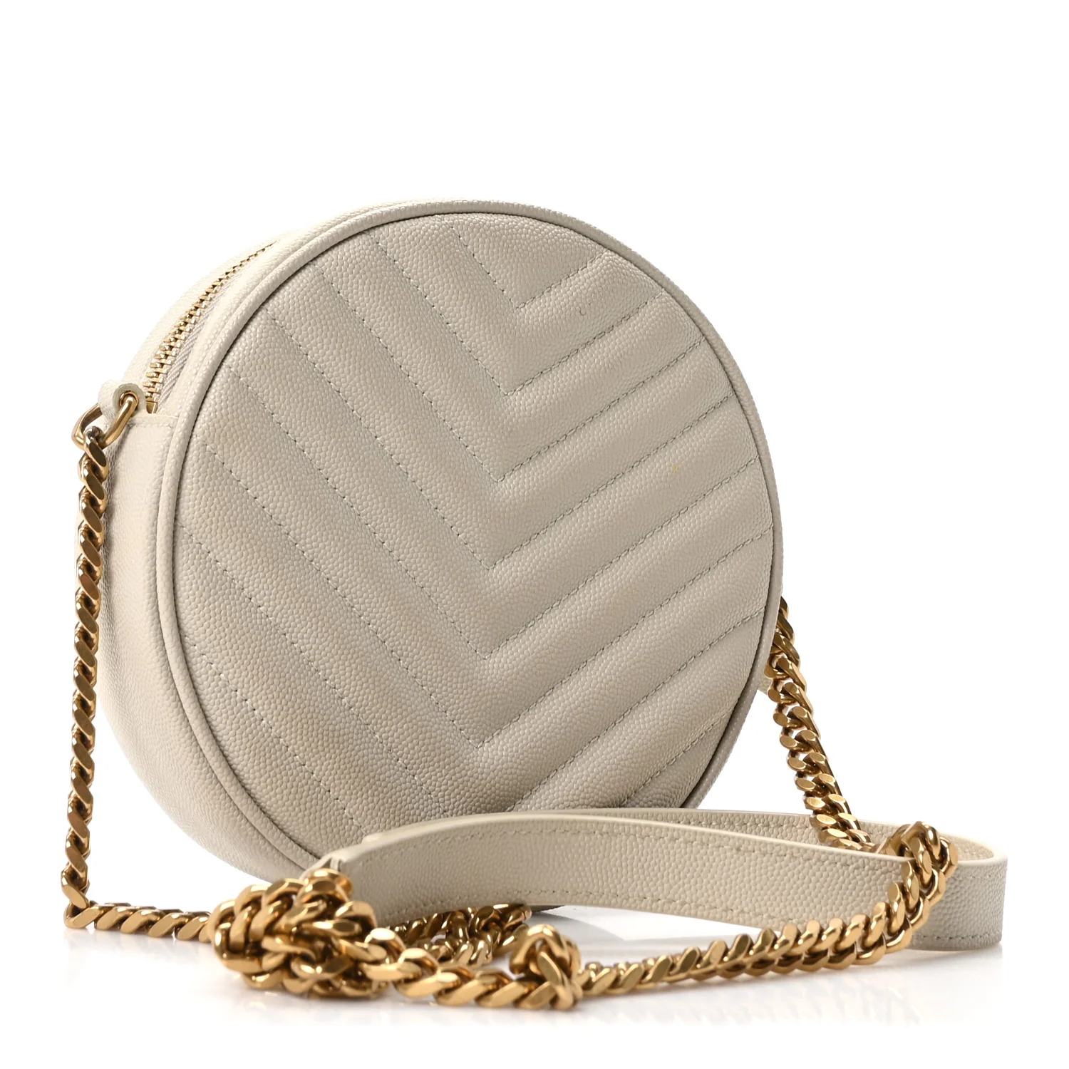 Grain De Poudre Matelasse Chevron Quilted Round Vinyle Camera Bag Crema Soft - Image 2