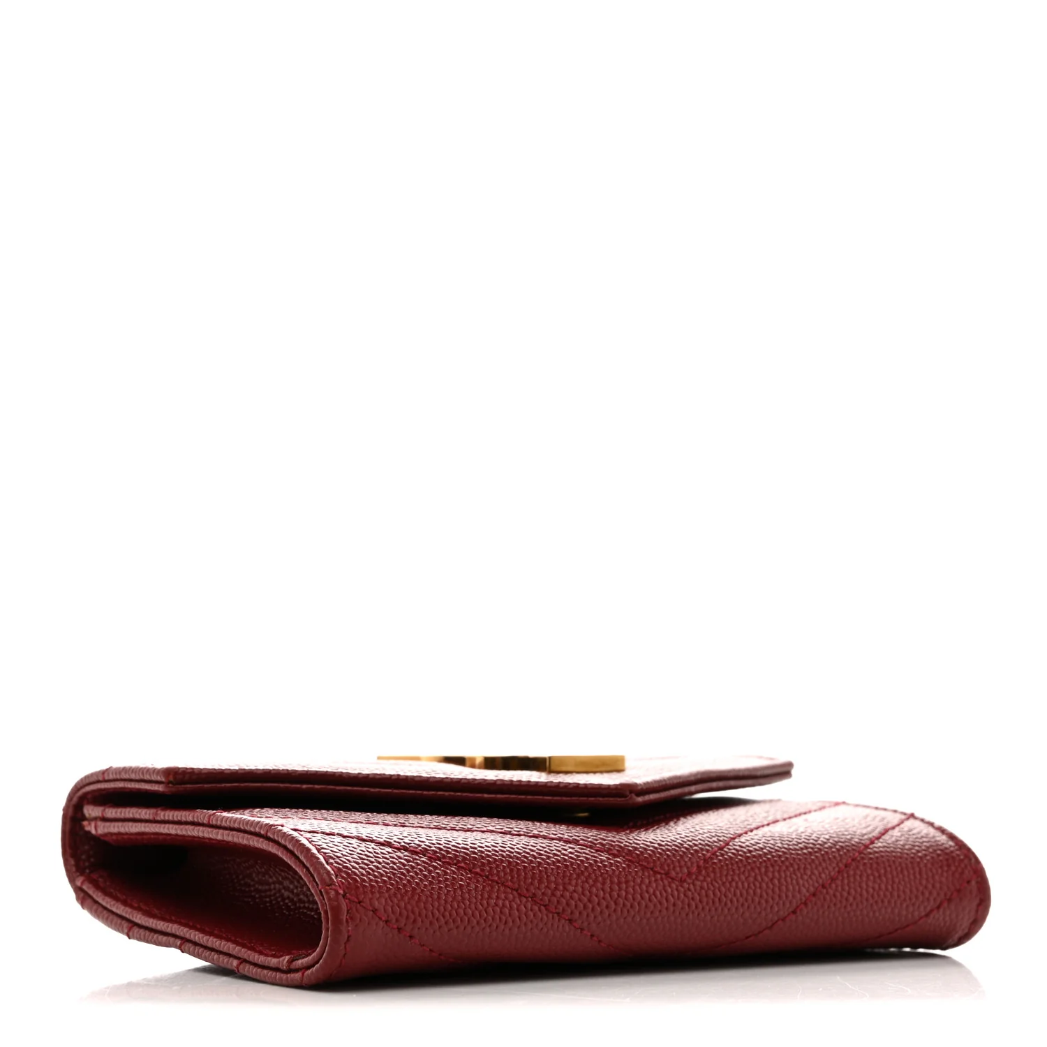 Grain De Poudre Matelasse Chevron Small Monogram Envelope Wallet Bordeaux - Image 4