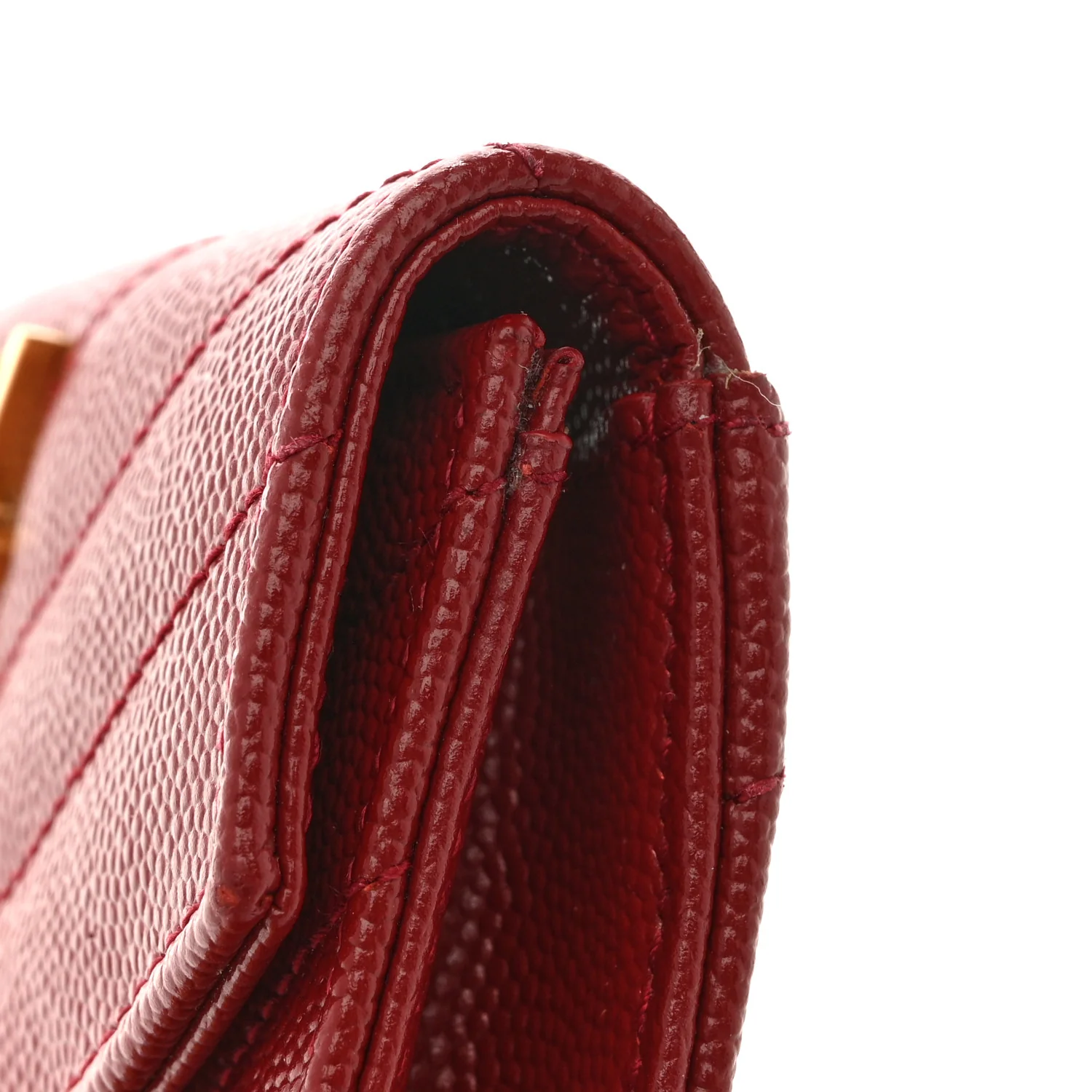 Grain De Poudre Matelasse Chevron Small Monogram Envelope Wallet Bordeaux - Image 9