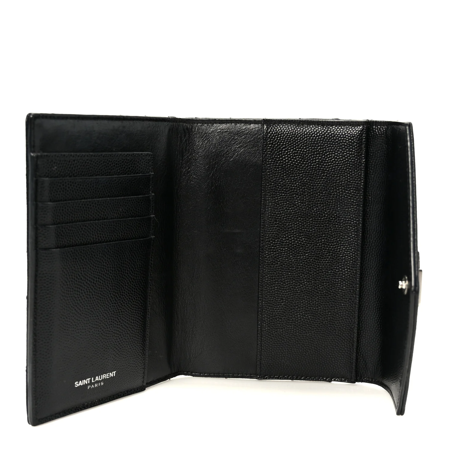 Grain De Poudre Matelasse Chevron Small Monogram Passport Case Black - Image 5