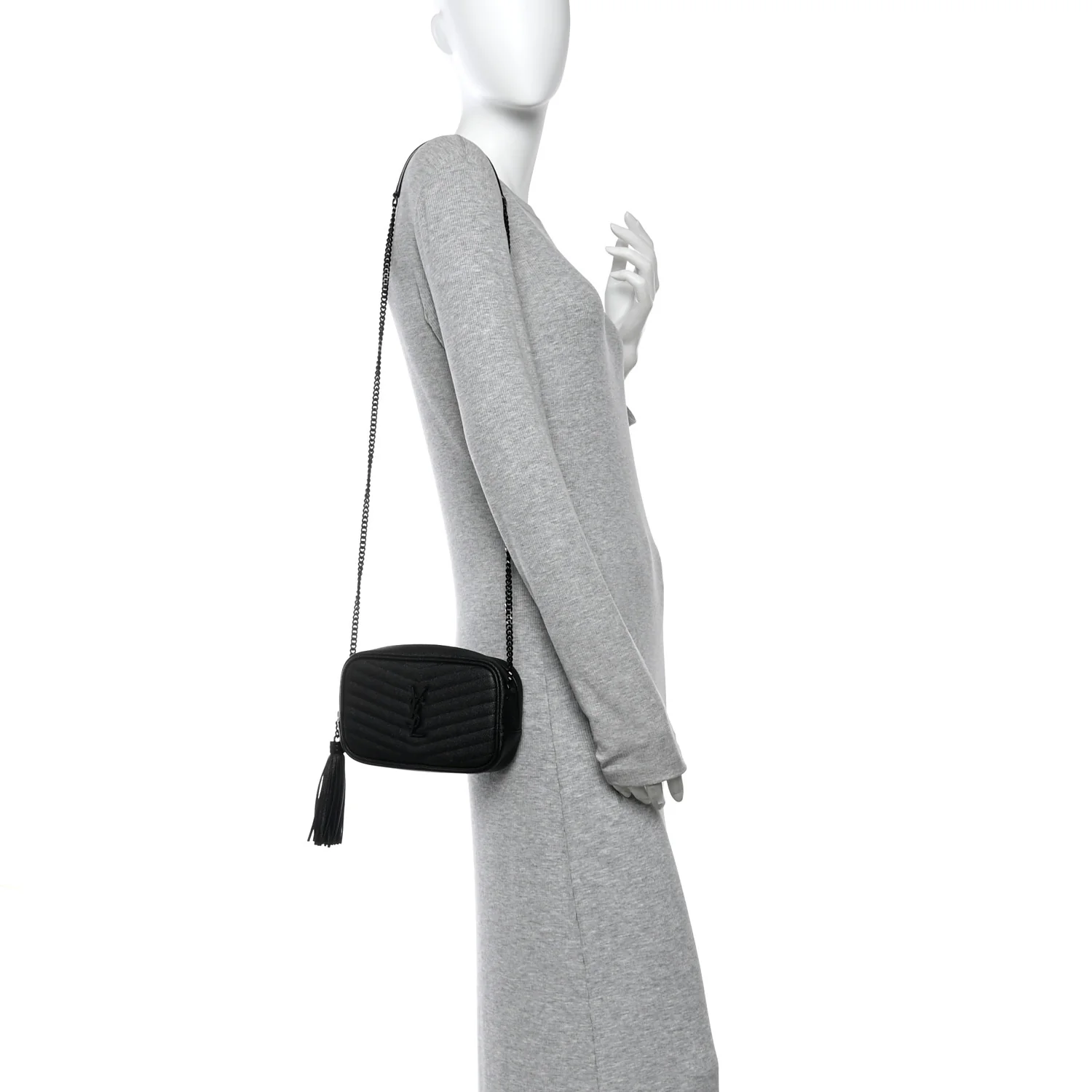 Grain De Poudre Matelasse Monochrome Monogram Mini Lou Camera Bag Black - Image 2