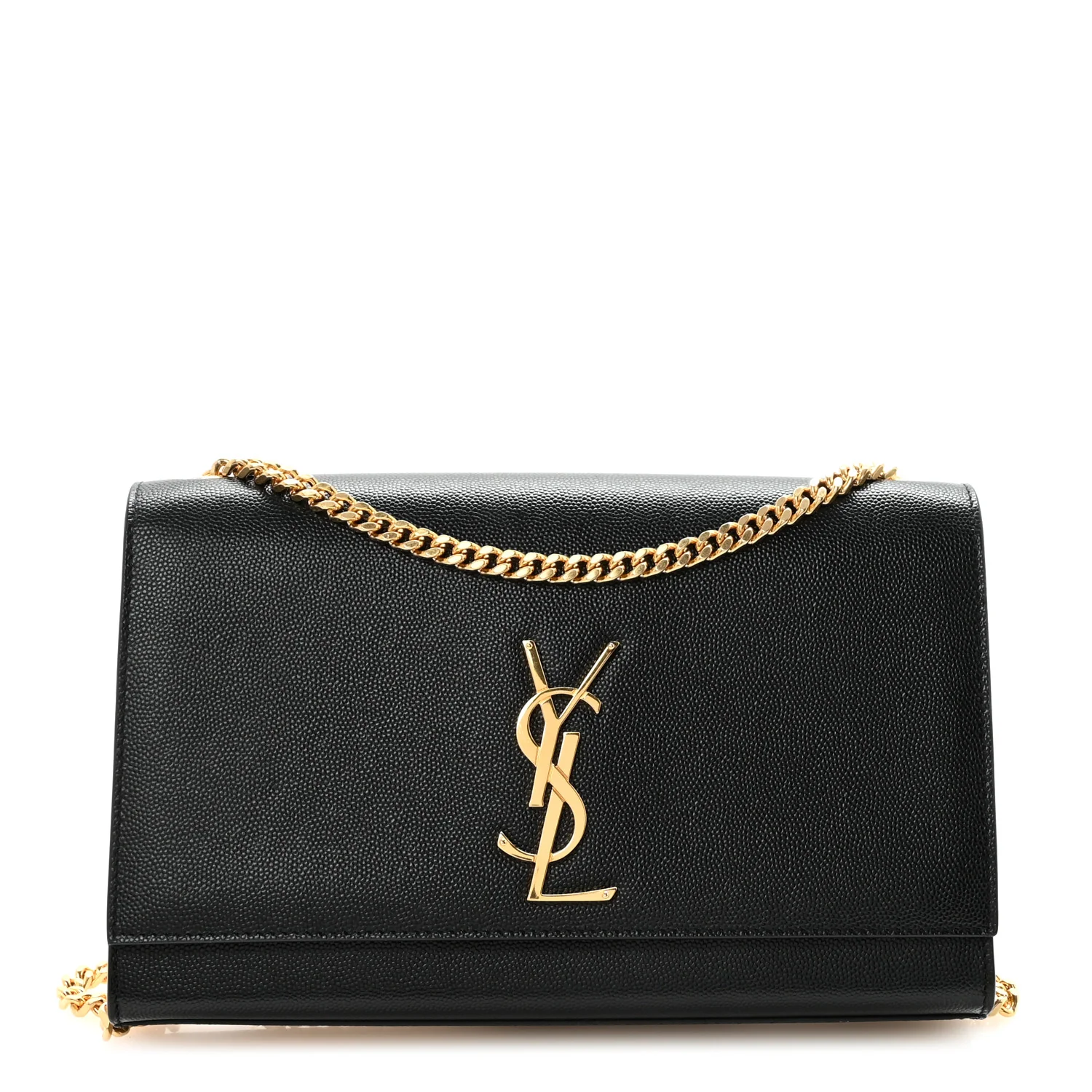 Grain De Poudre Medium Classic Monogram Kate Satchel Black