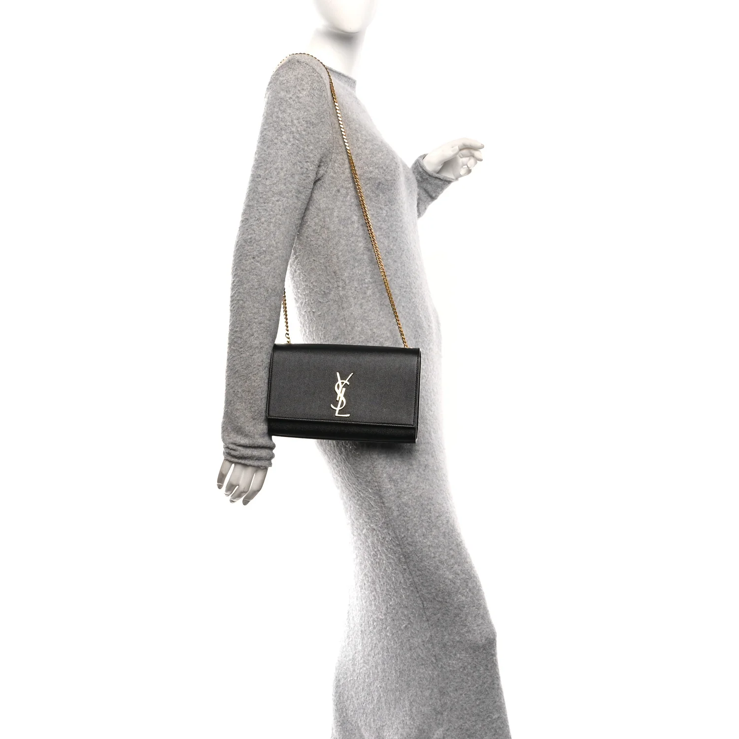 Grain De Poudre Medium Classic Monogram Kate Satchel Black - Image 2