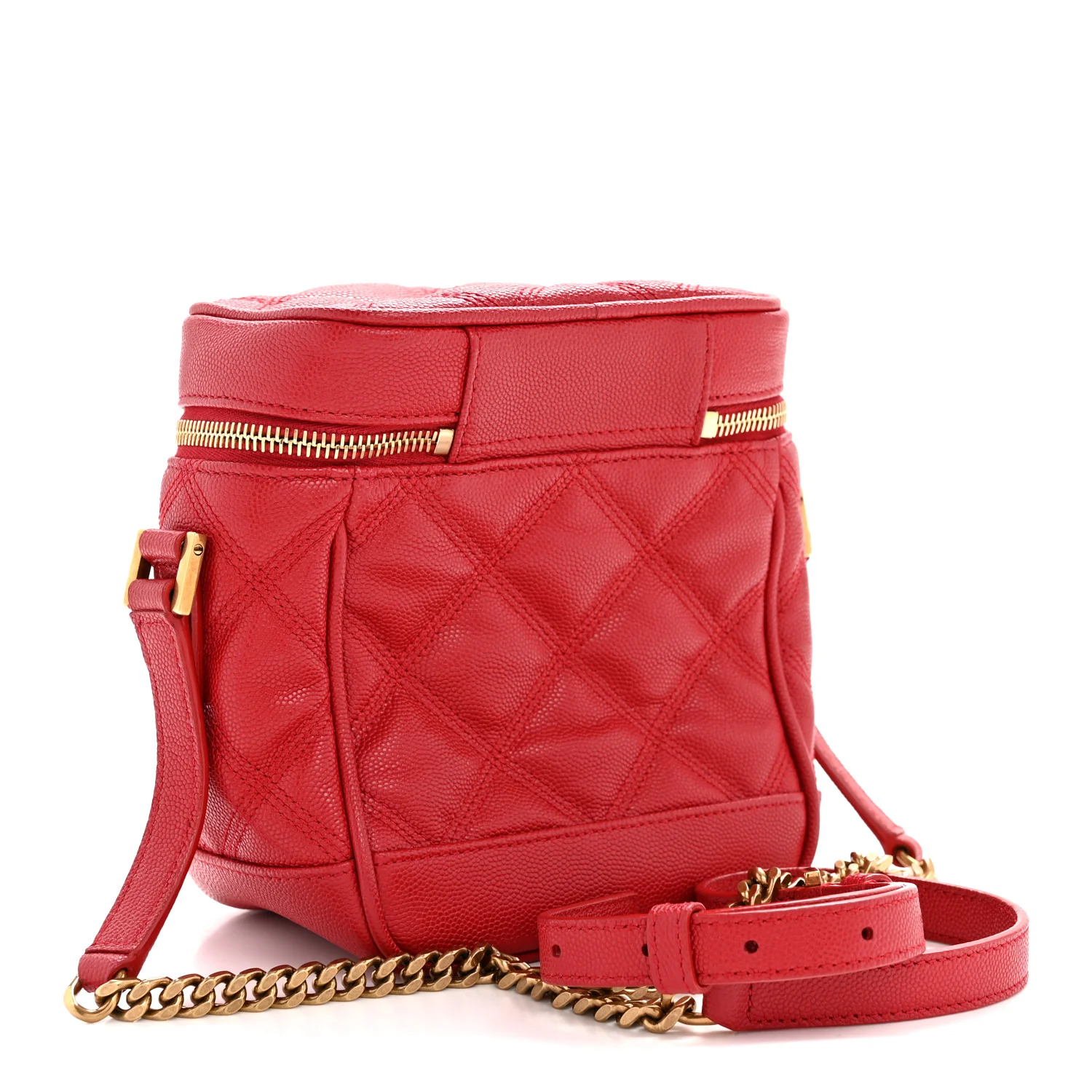 Grain de Poudre Quilted 80's Vanity Bag Rouge Eros - Image 3