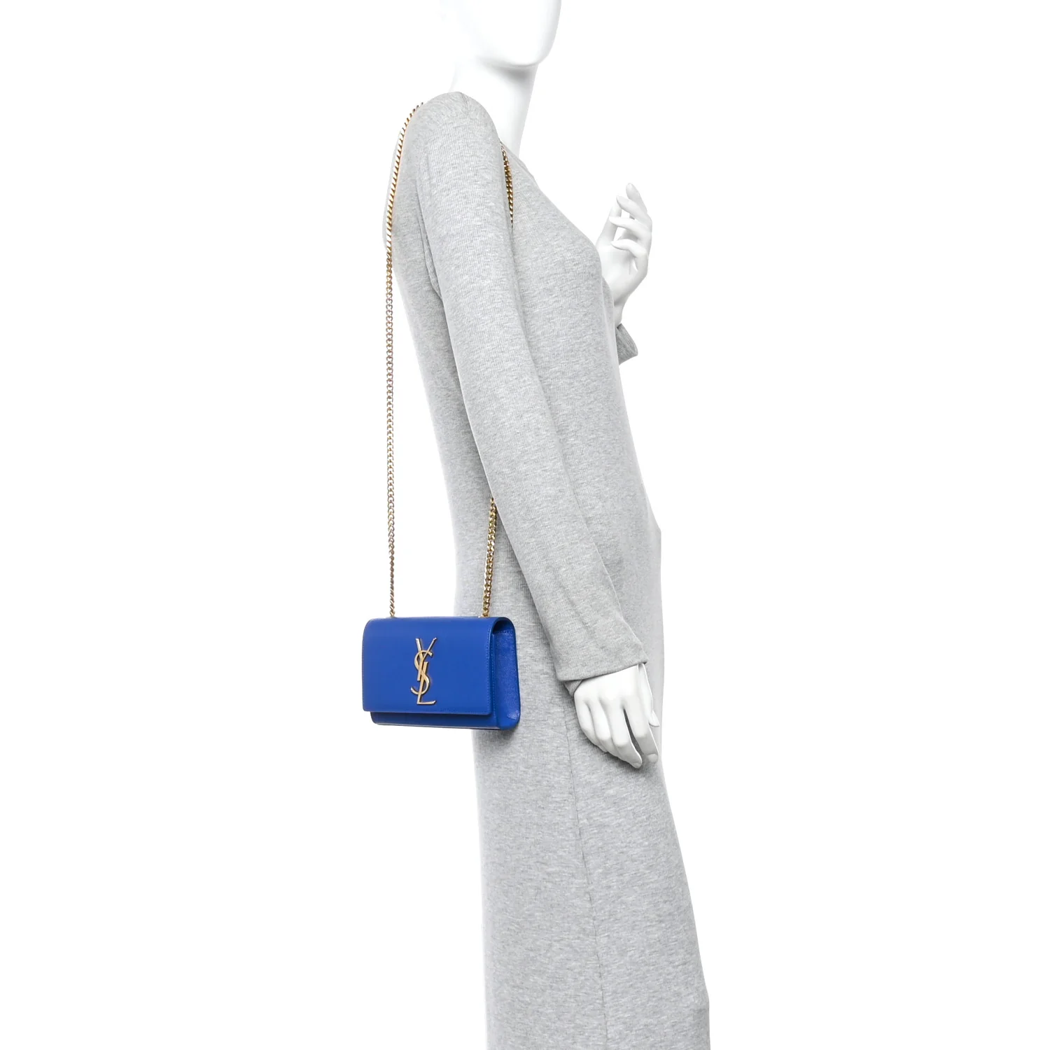 Grain De Poudre Small Classic Monogram Kate Satchel Royal Blue - Image 2