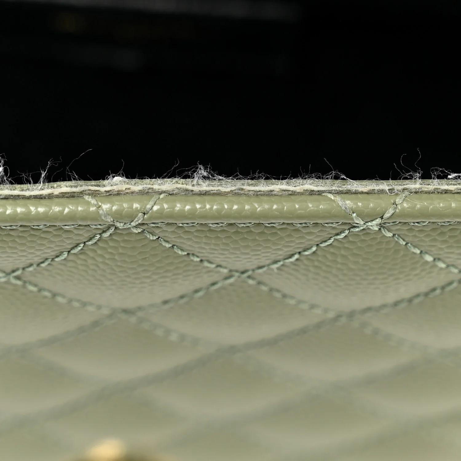 Grain De Poudre Textured Mixed Matelasse Large Triquilt Monogram Satchel Light Sage - Image 11