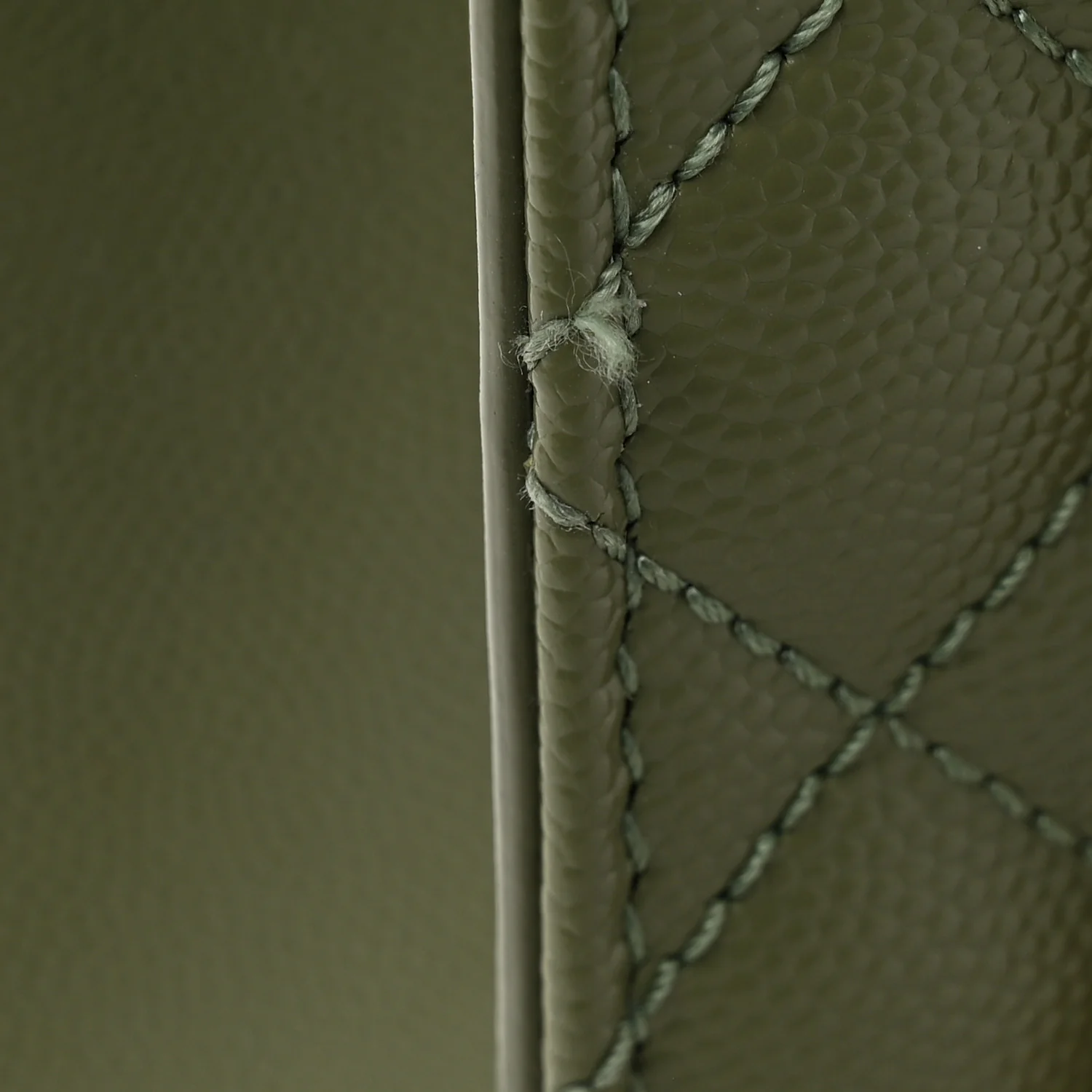Grain De Poudre Textured Mixed Matelasse Large Triquilt Monogram Satchel Light Sage - Image 12
