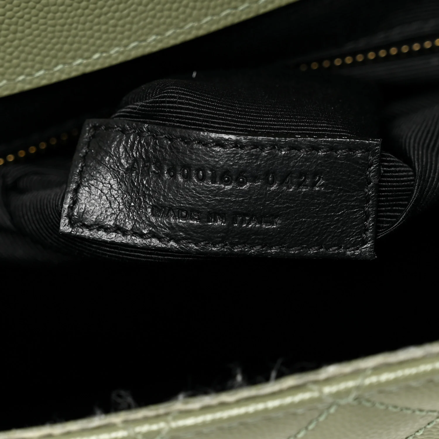 Grain De Poudre Textured Mixed Matelasse Large Triquilt Monogram Satchel Light Sage - Image 7