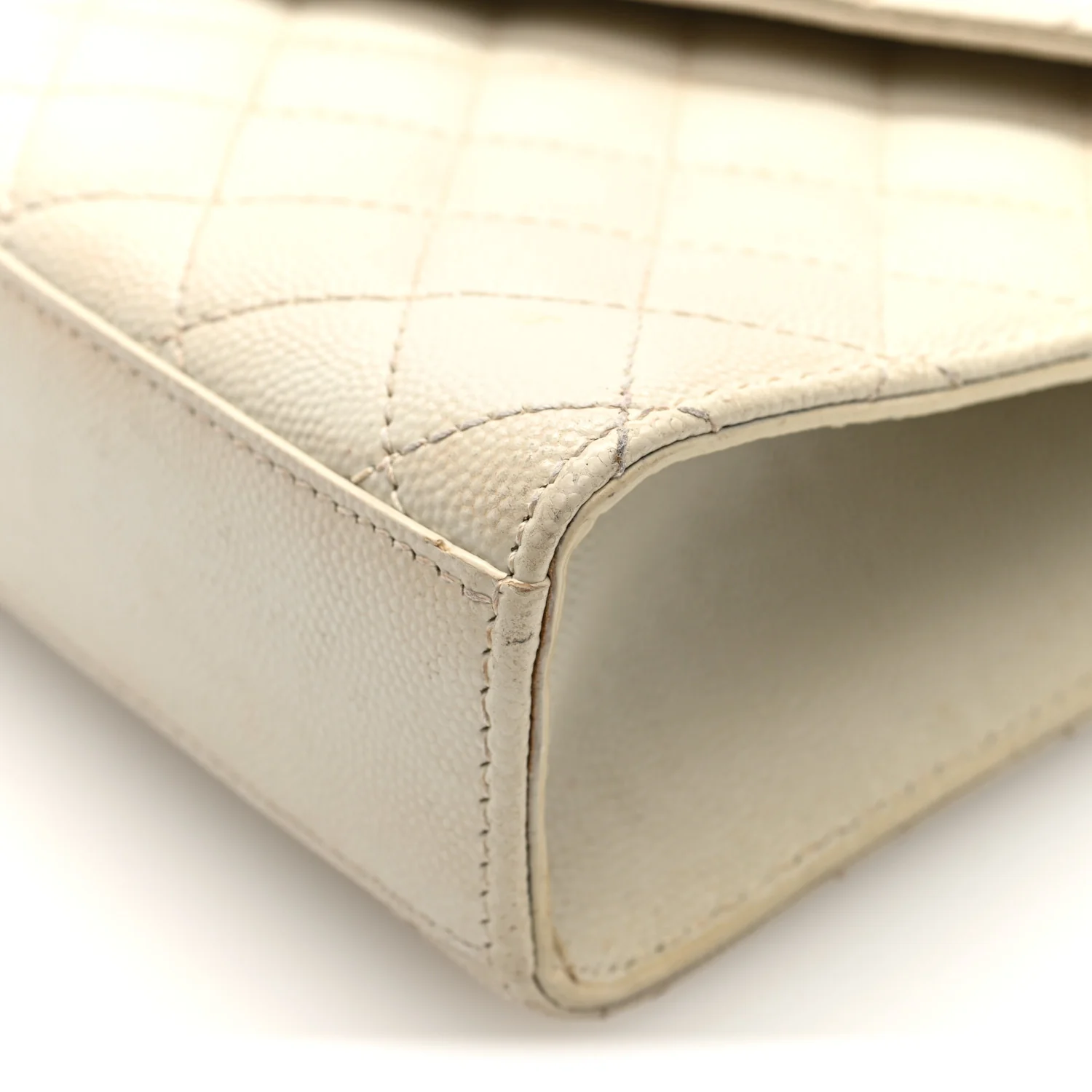 Grain De Poudre Textured Mixed Matelasse Medium Triquilt Monogram Satchel Crema Soft - Image 9