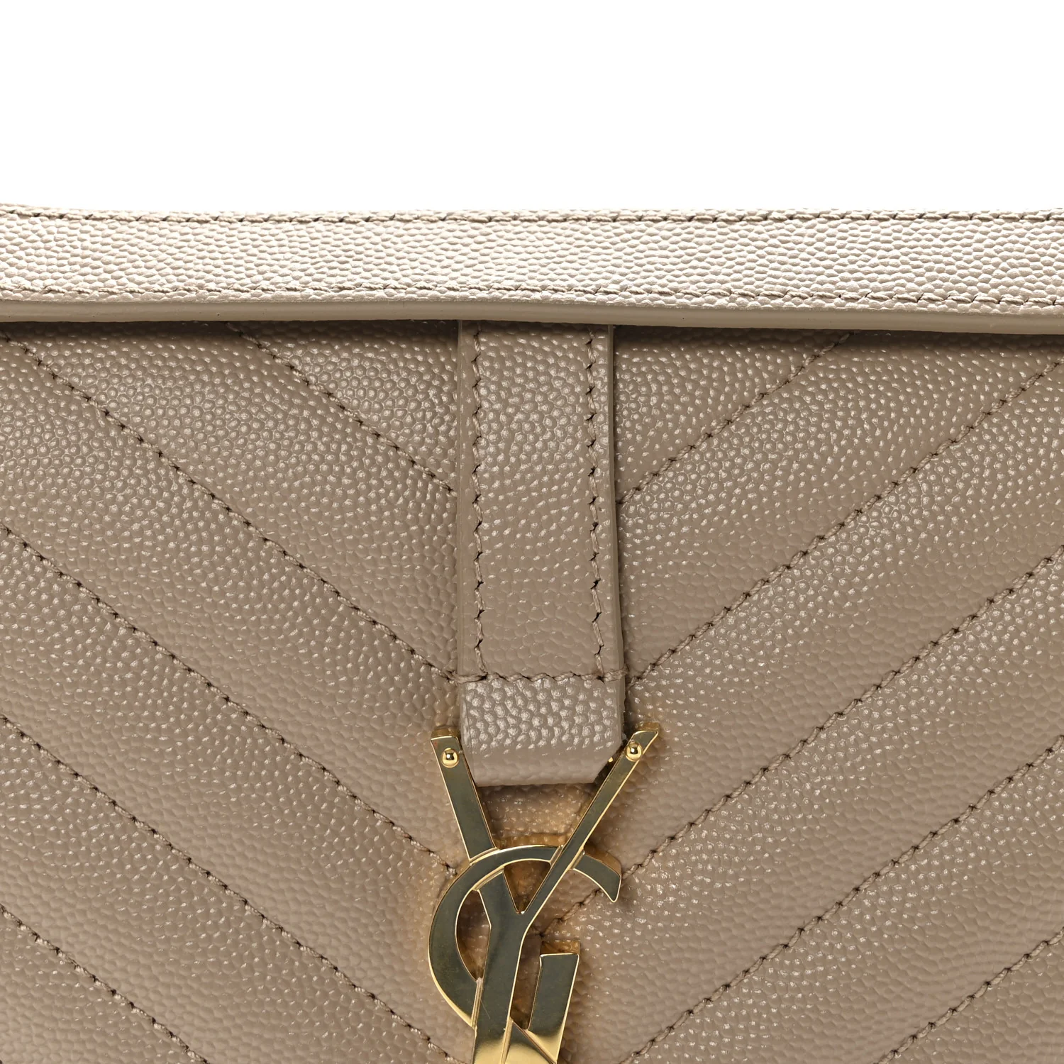 Grain De Poudre Textured Mixed Matelasse Medium Triquilt Monogram Satchel Dark Beige - Image 7
