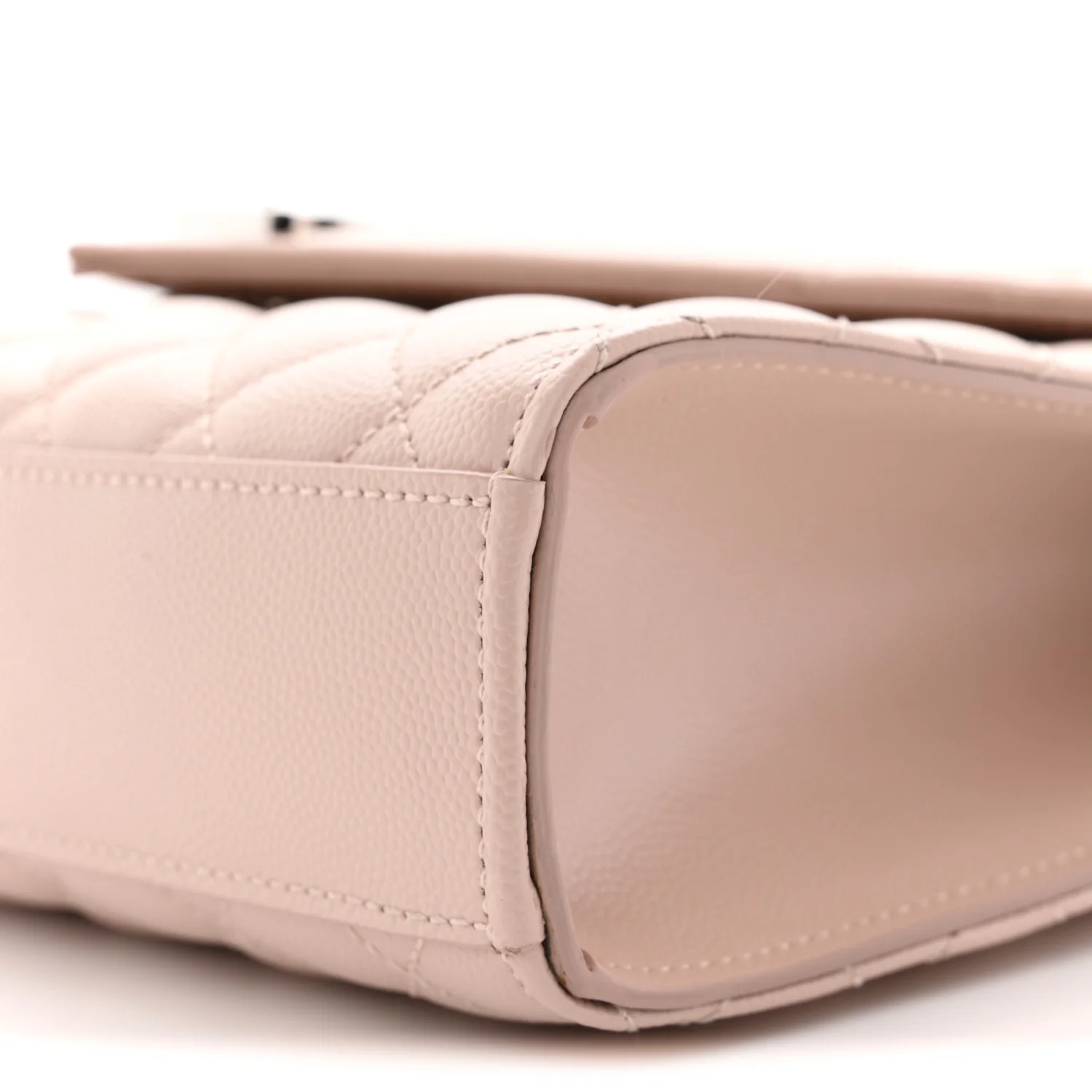 Grain De Poudre Textured Mixed Matelasse Medium Triquilt Monogram Satchel Marble Pink - Image 10