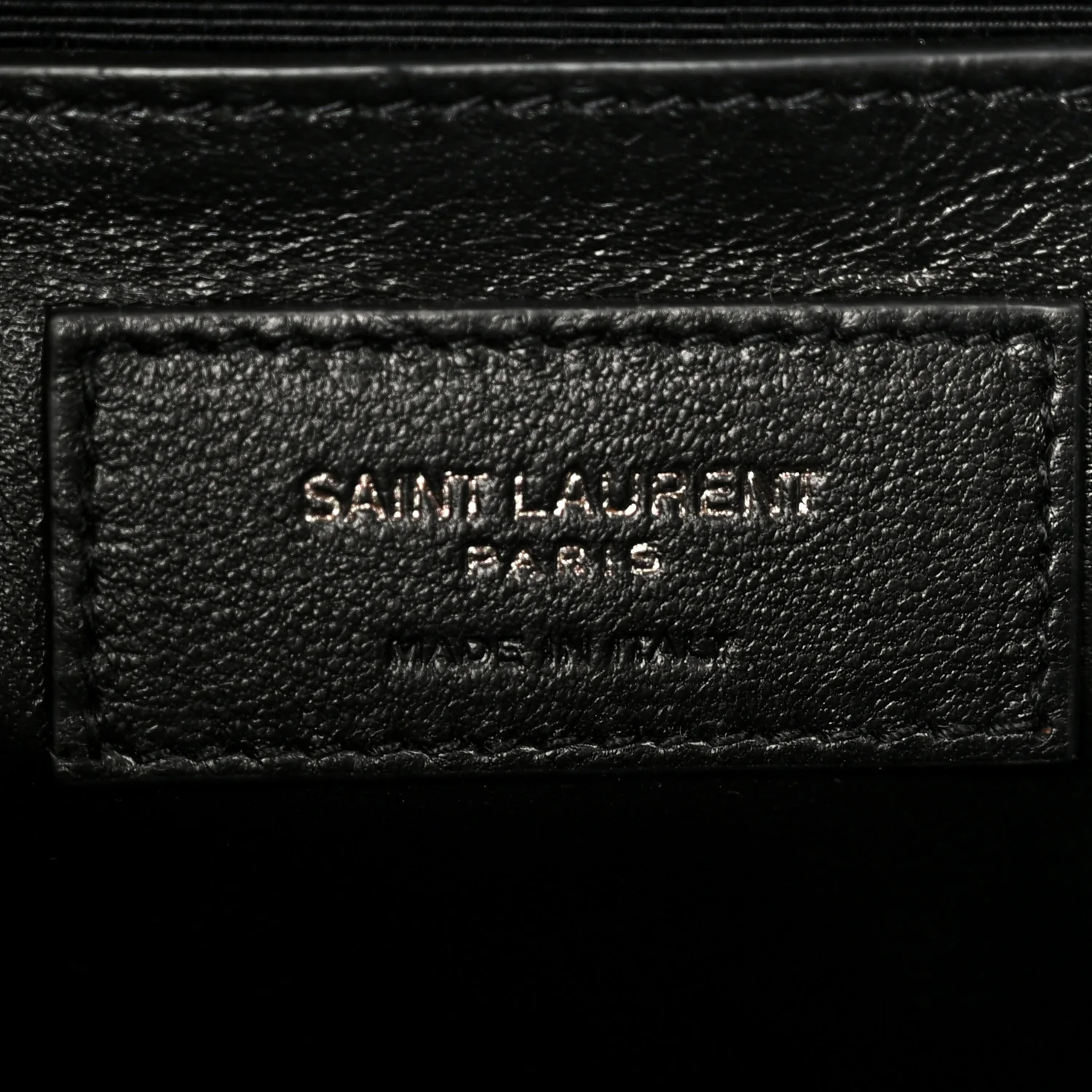 Grain De Poudre Textured Mixed Matelasse Triquilt Medium Monogram Monochrome Satchel Black - Image 5