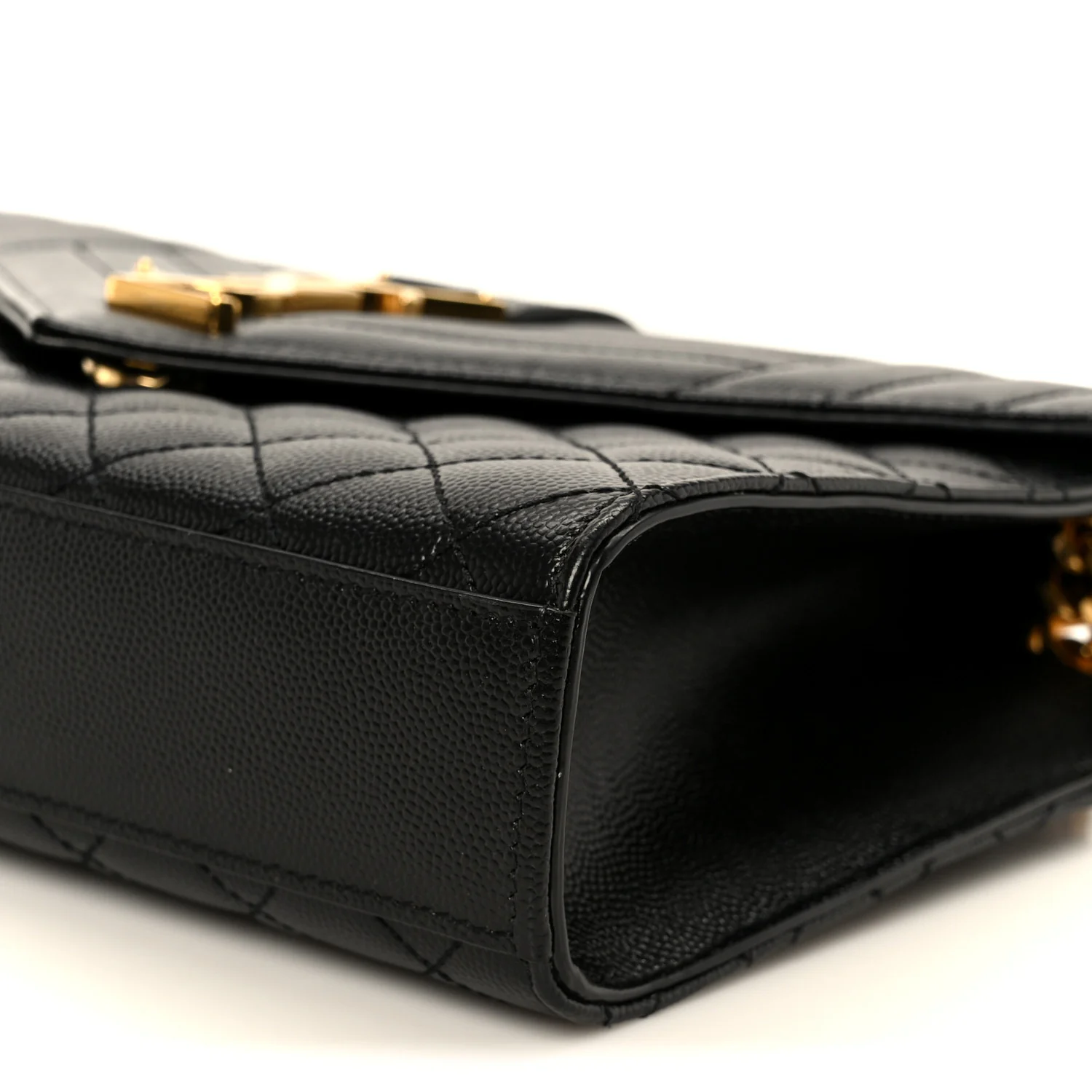 Grain De Poudre Textured Mixed Matelasse Triquilt Medium Monogram Satchel Black - Image 11