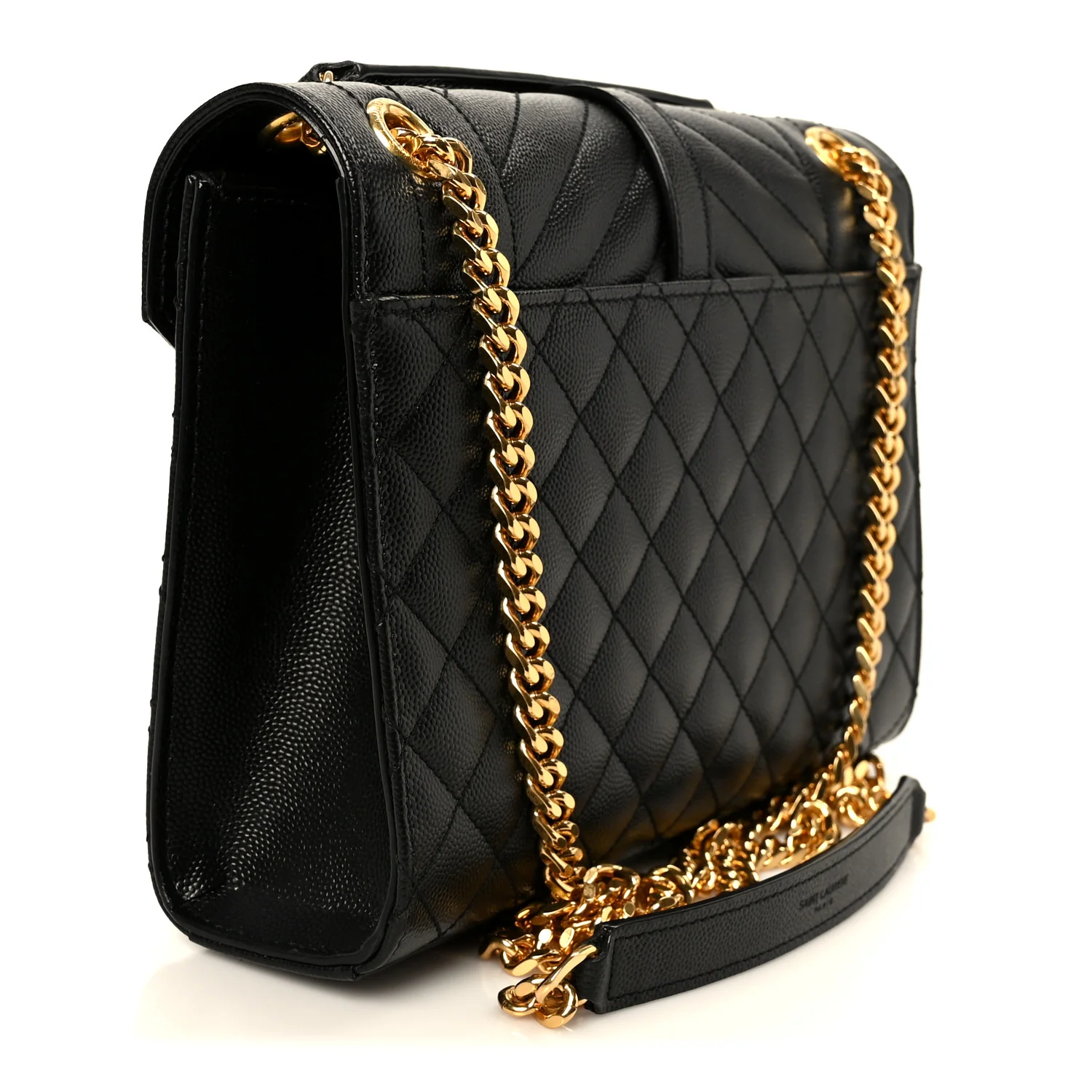 Grain De Poudre Textured Mixed Matelasse Triquilt Medium Monogram Satchel Black - Image 3