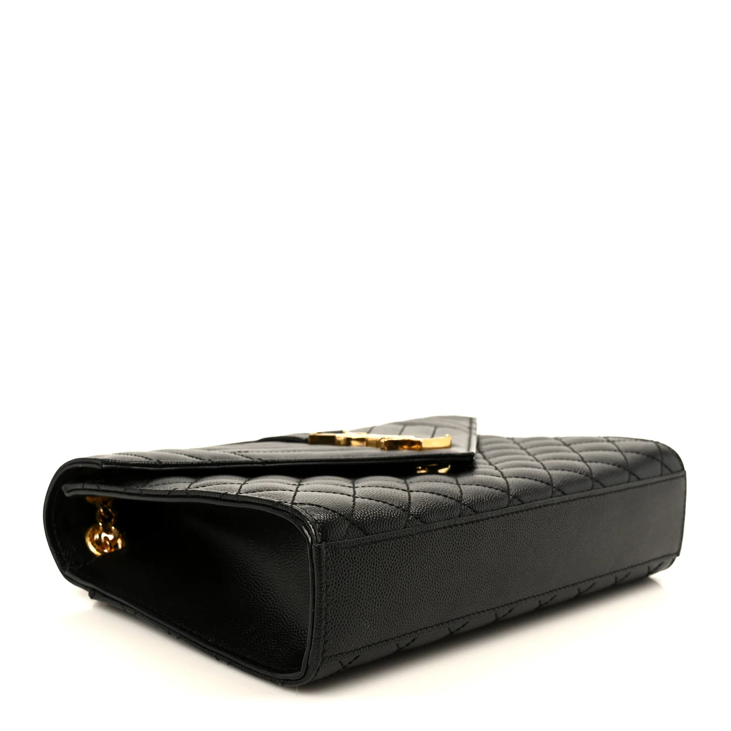 Grain De Poudre Textured Mixed Matelasse Triquilt Medium Monogram Satchel Black - Image 4