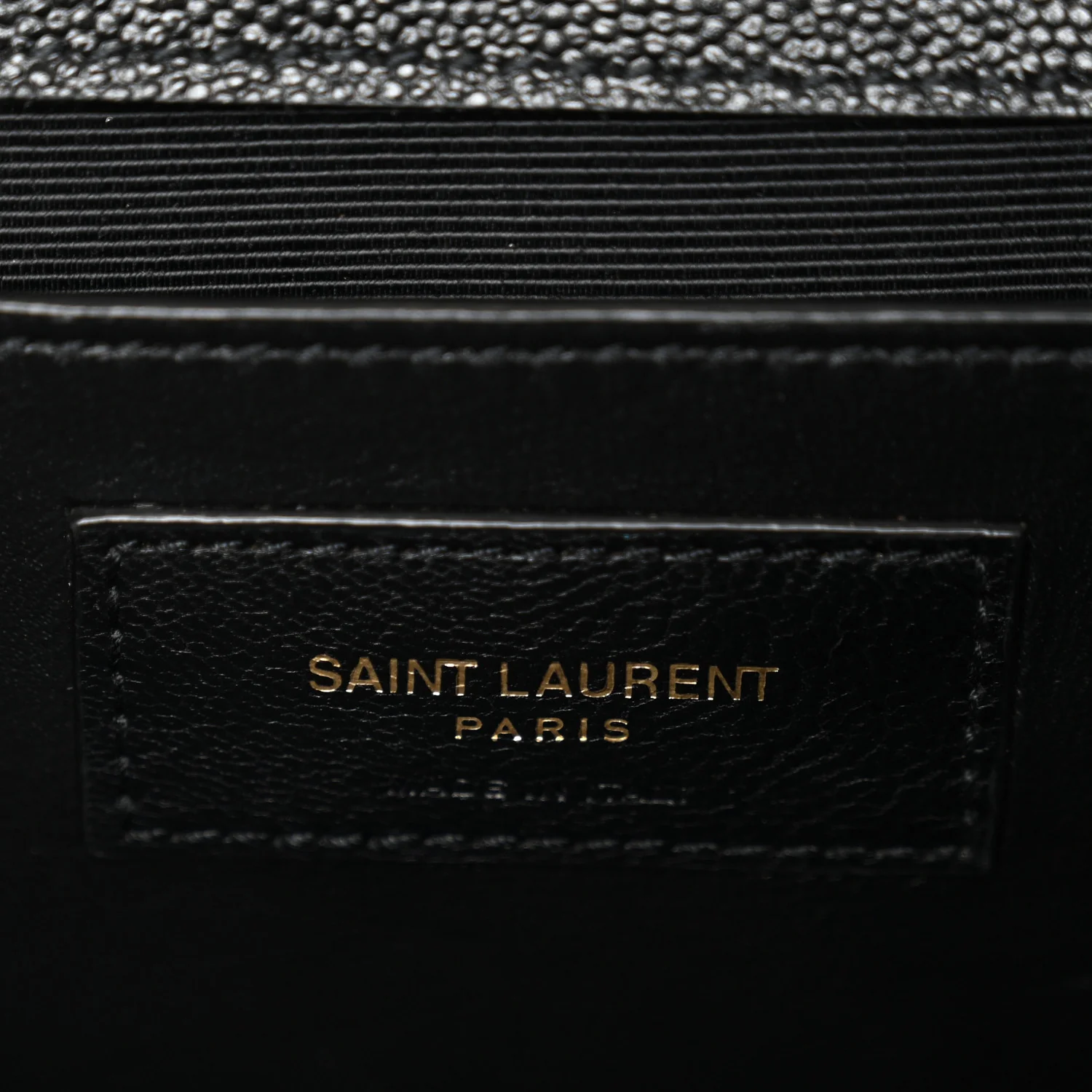 Grain De Poudre Textured Mixed Matelasse Triquilt Medium Monogram Satchel Black - Image 6