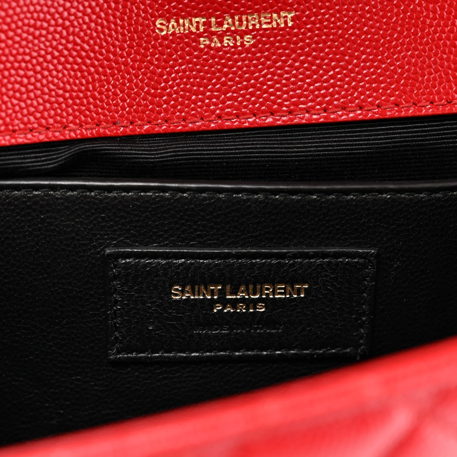 Grain De Poudre Textured Mixed Matelasse Triquilt Medium Monogram Satchel New Red - Image 6