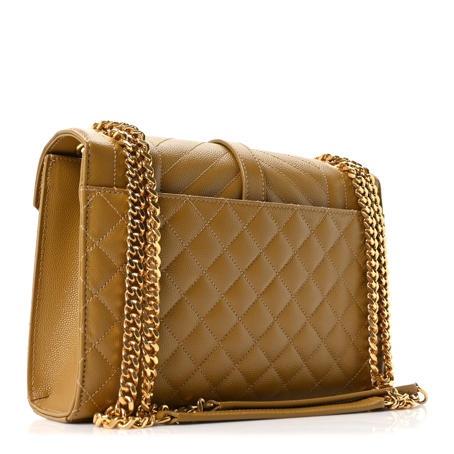 Grain De Poudre Textured Mixed Matelasse Triquilt Medium Monogram Satchel Old Oil - Image 2