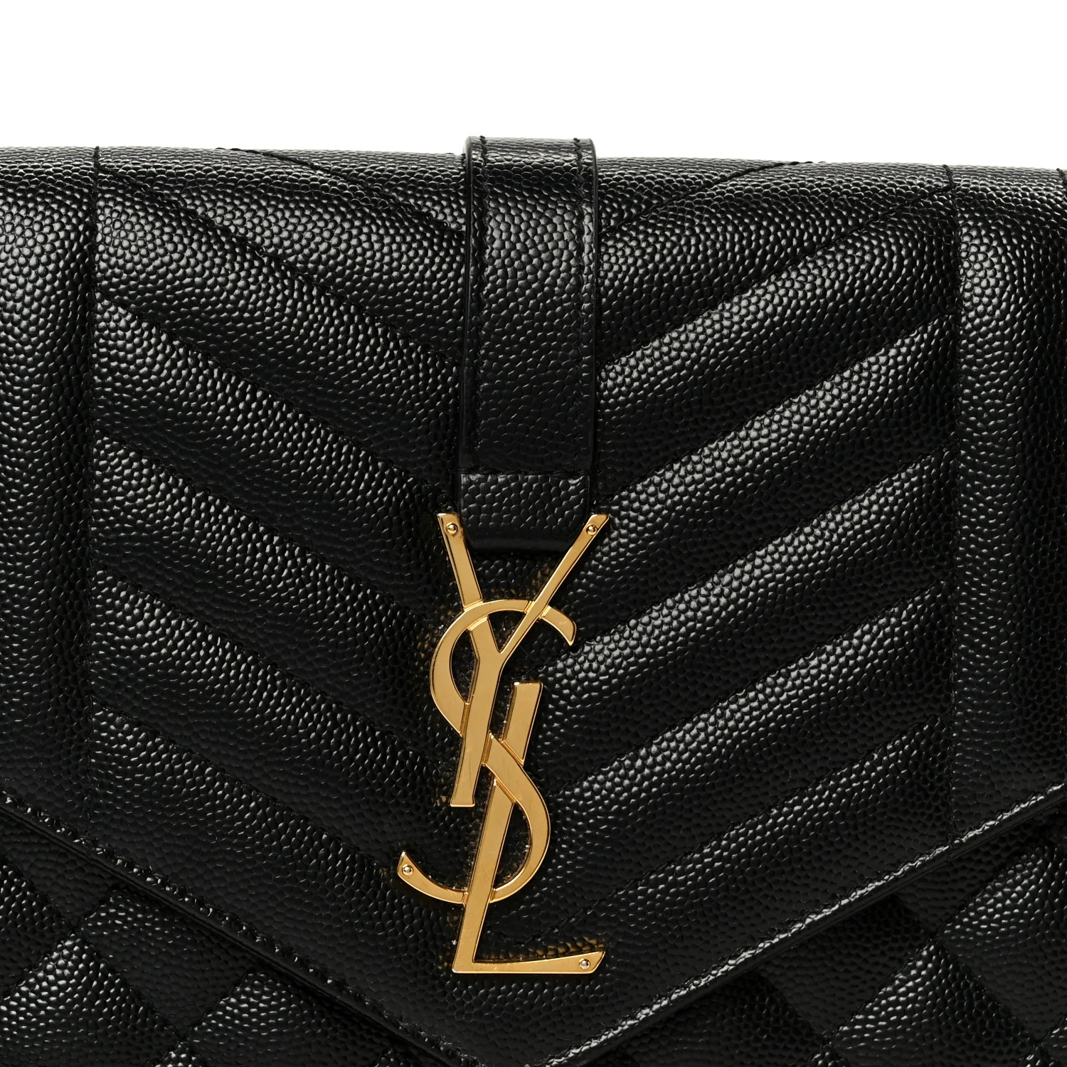 Grain De Poudre Textured Mixed Matelasse Triquilt Monogram Clutch Black - Image 8
