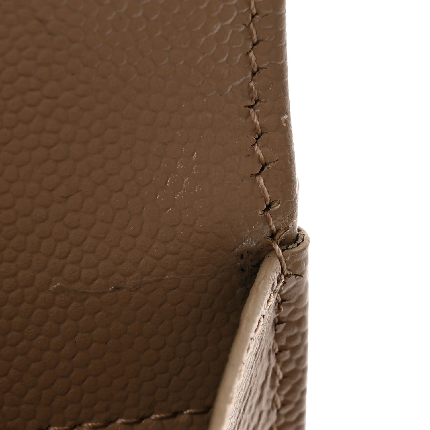 Grain De Poudre Textured Mixed Matelasse Triquilt Monogram Clutch Dark Beige - Image 10