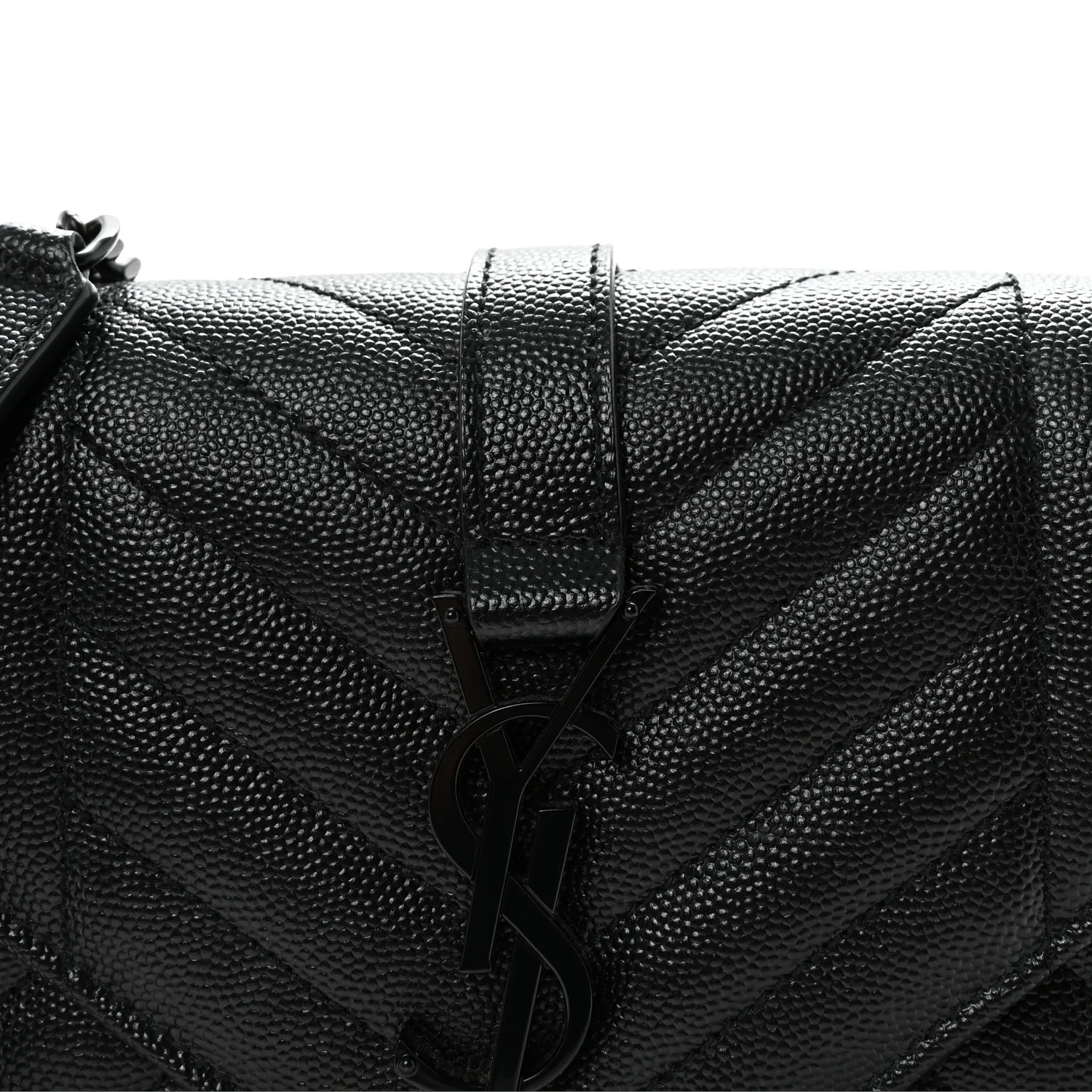 Grain De Poudre Textured Mixed Matelasse Triquilt Small Monogram Monochrome Satchel Black - Image 7