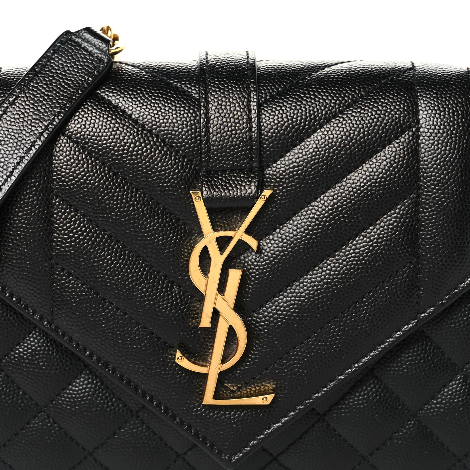 Grain De Poudre Textured Mixed Matelasse Triquilt Small Monogram Satchel Black - Image 7