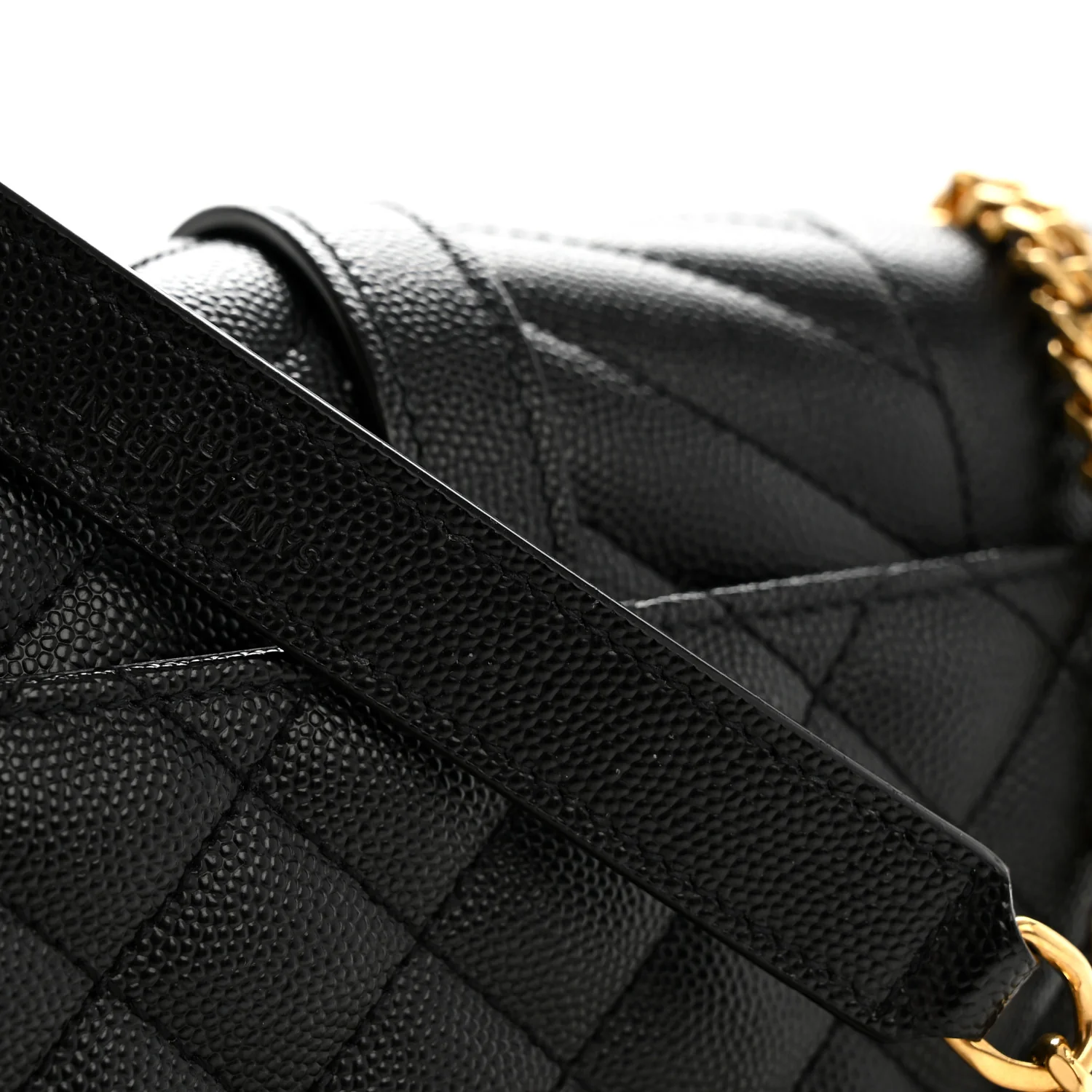 Grain De Poudre Textured Mixed Matelasse Triquilt Small Monogram Satchel Black - Image 12