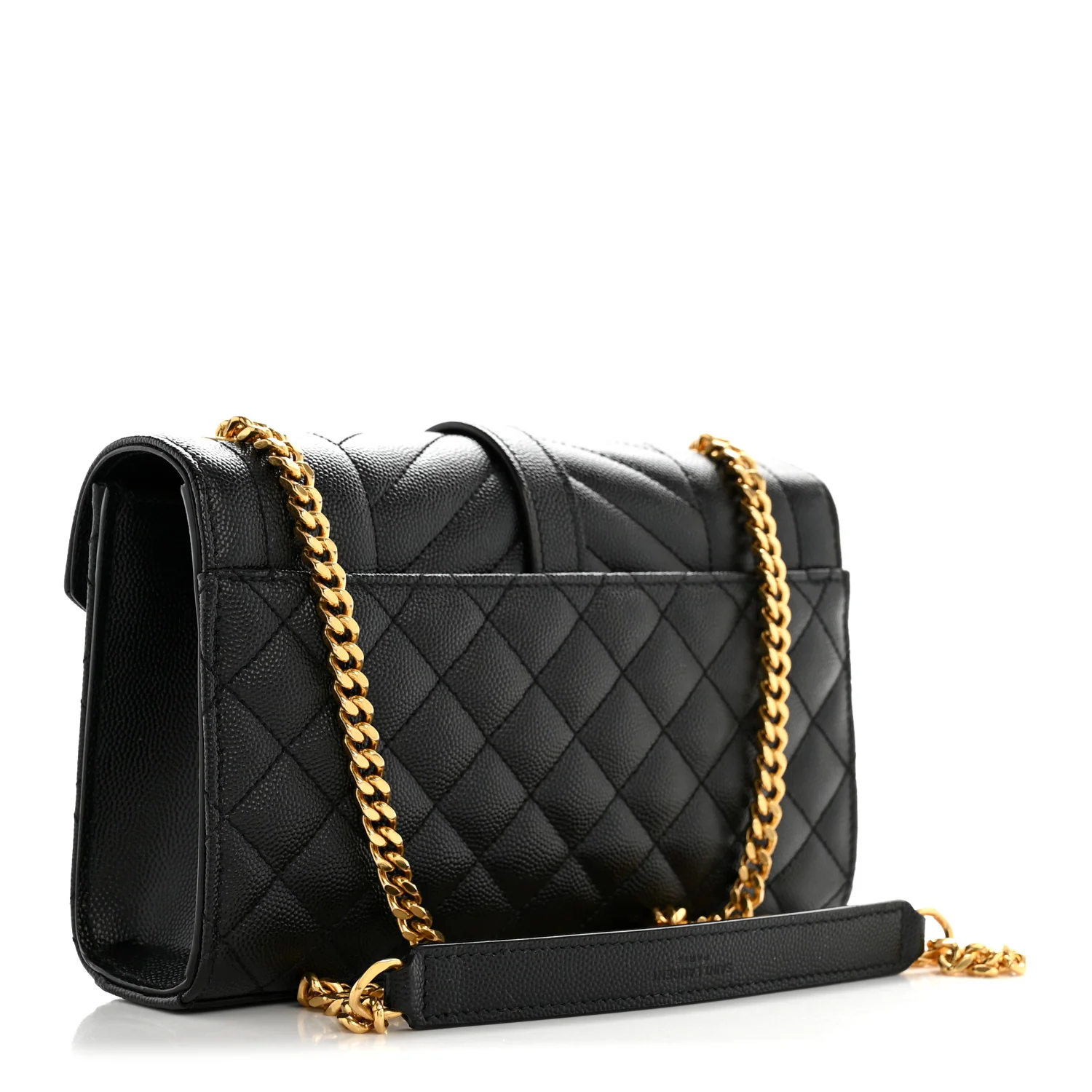 Grain De Poudre Textured Mixed Matelasse Triquilt Small Monogram Satchel Black - Image 3
