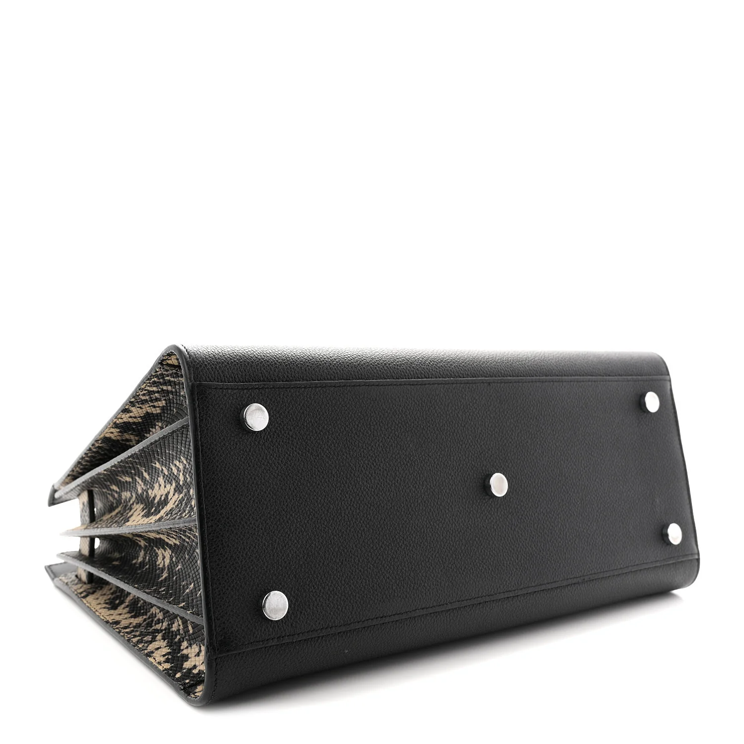 Grained Calfskin Embossed Python Small Sac De Jour Black - Image 4
