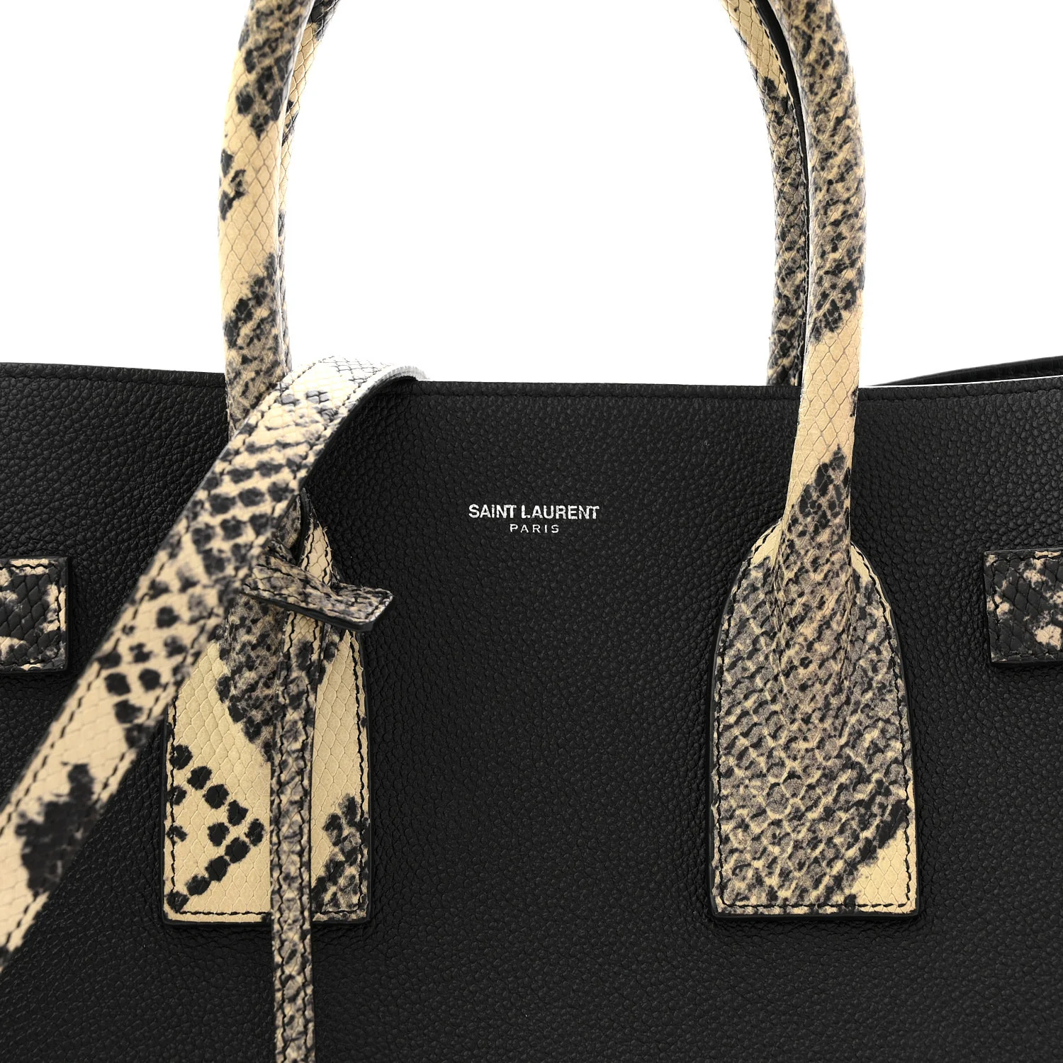 Grained Calfskin Embossed Python Small Sac De Jour Black - Image 8