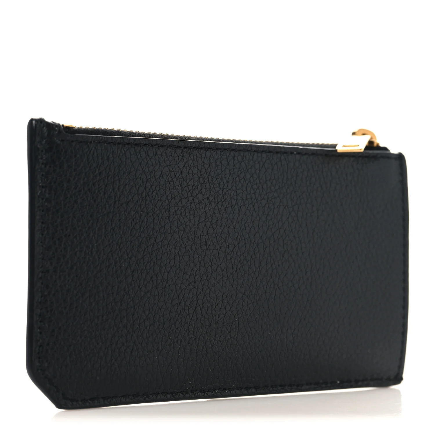 Grained Calfskin Monogram 5 Fragments Zip Pouch Card Holder Black - Image 3