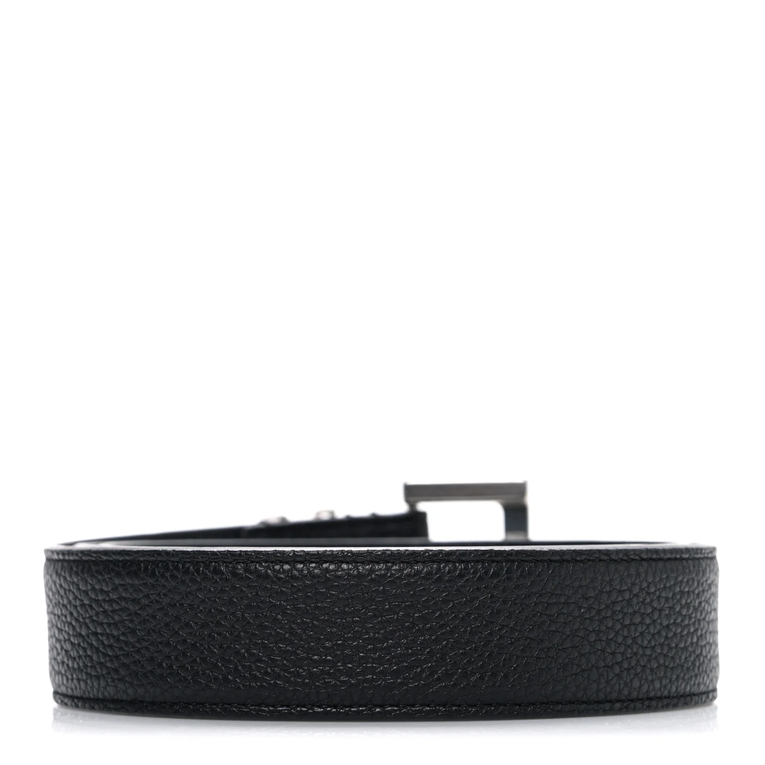 Grained Calfskin Monogram Cassandre Square Buckle Belt 90 36 Black - Image 2