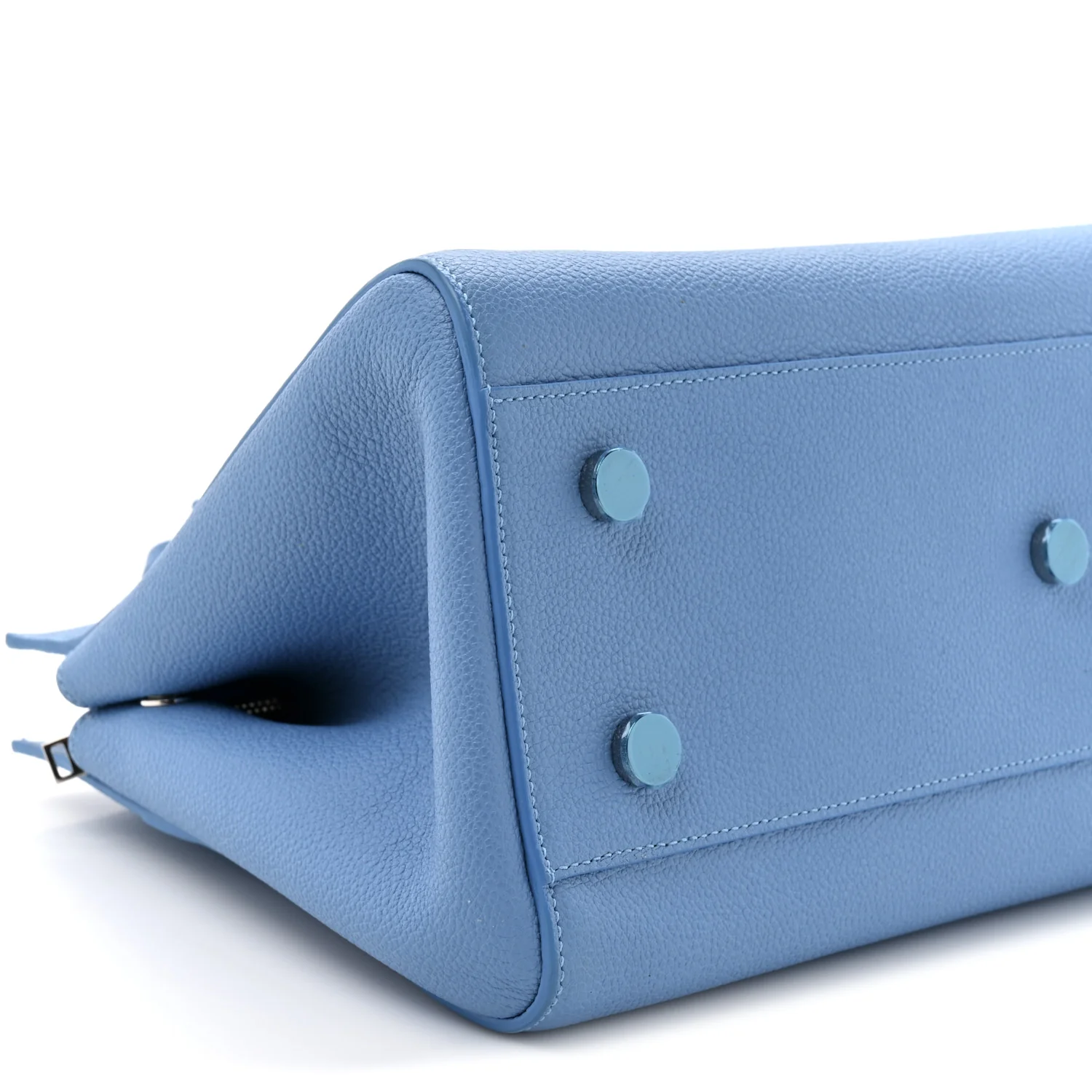 Grained Calfskin Small Rive Gauche Cabas Blue Clair - Image 10
