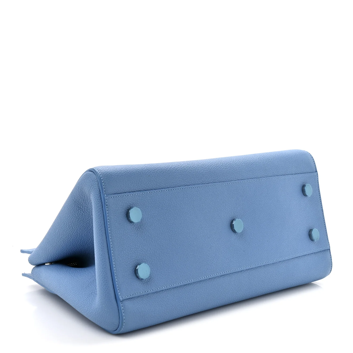 Grained Calfskin Small Rive Gauche Cabas Blue Clair - Image 4