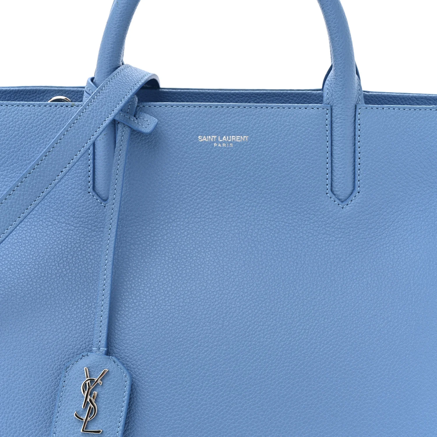 Grained Calfskin Small Rive Gauche Cabas Blue Clair - Image 8