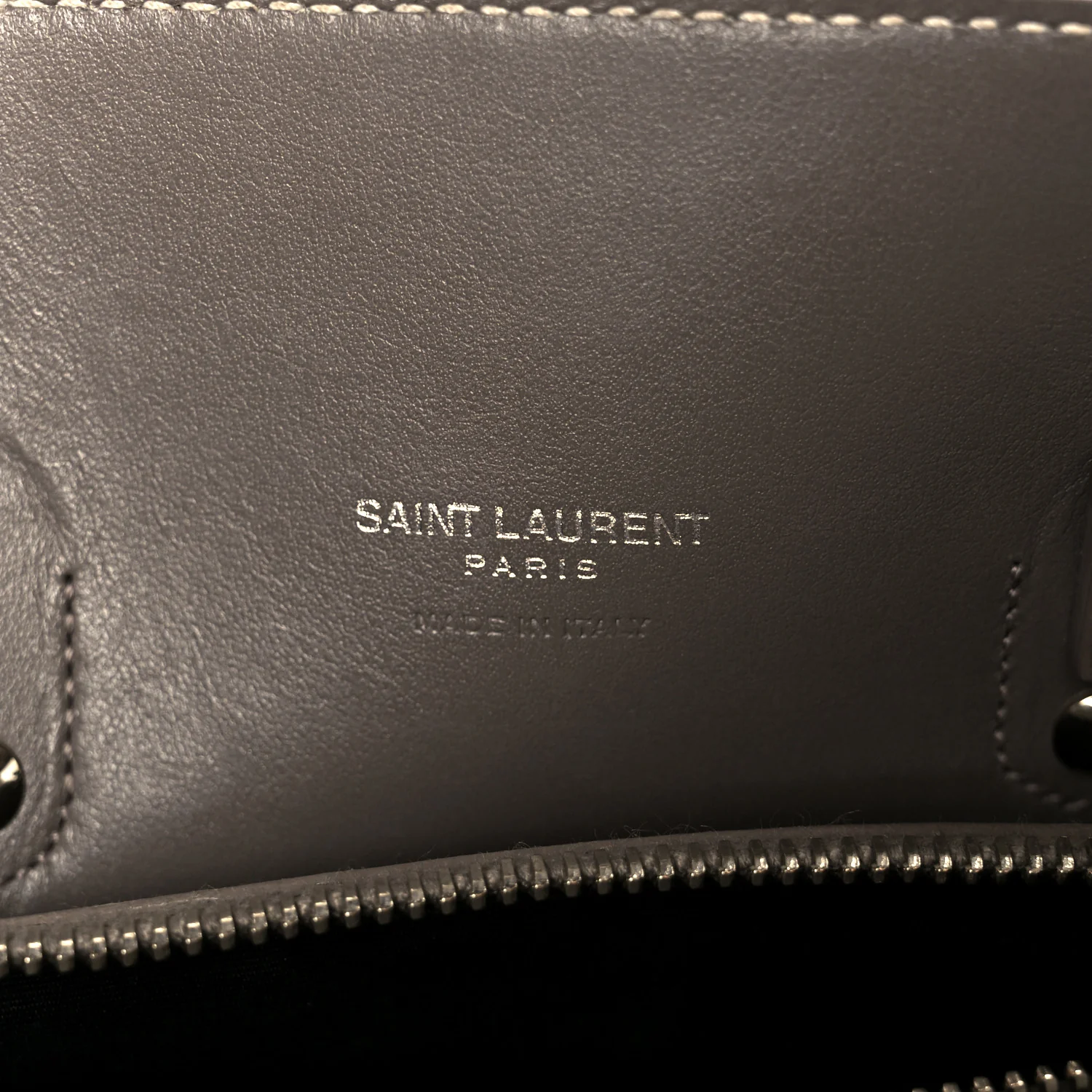 Grained Calfskin Topstich Baby Sac De Jour Grey - Image 6