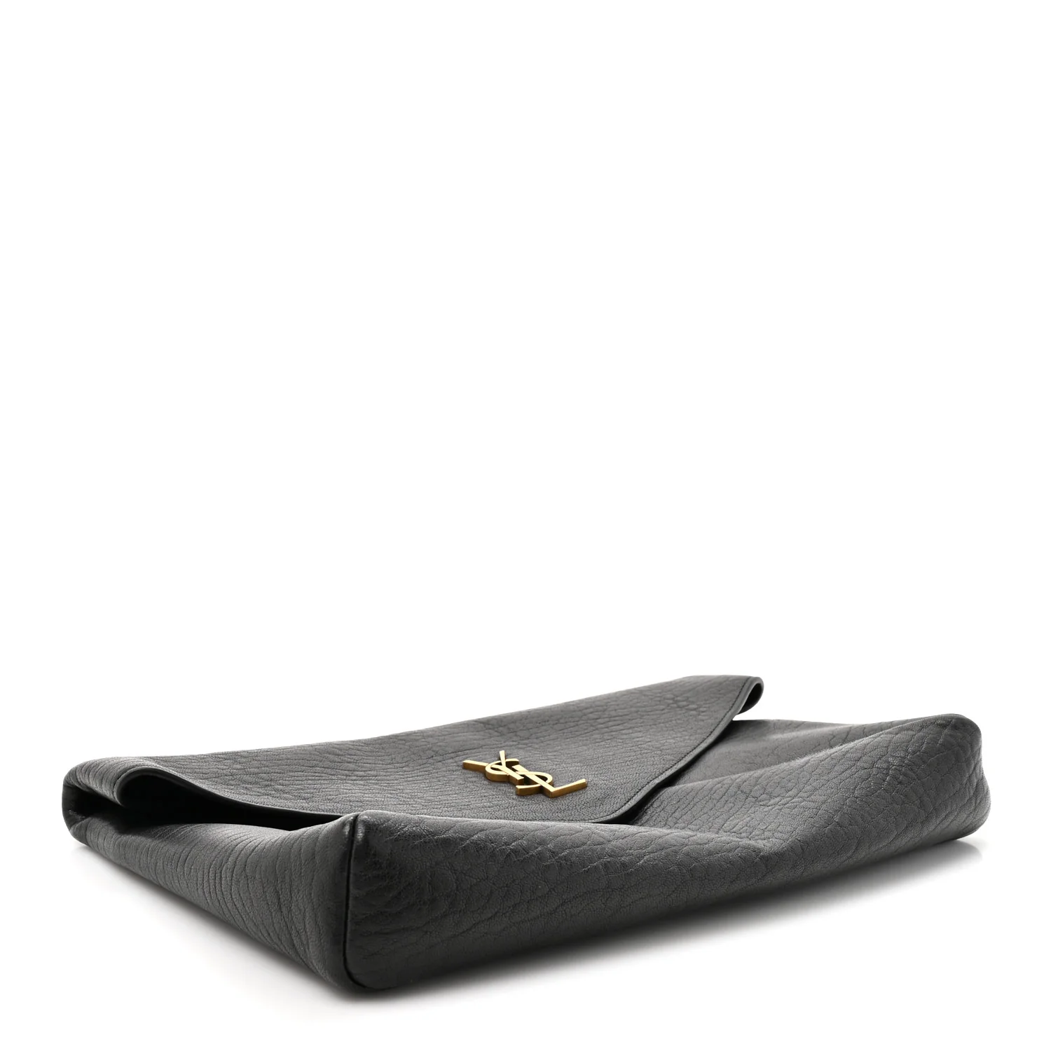 Grained Lambskin Cassandre Envelope Pouch Black - Image 4