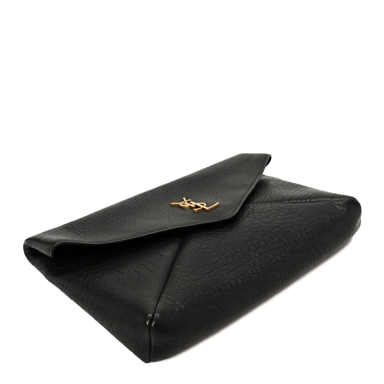 Grained Lambskin Cassandre Envelope Pouch Black - Image 4