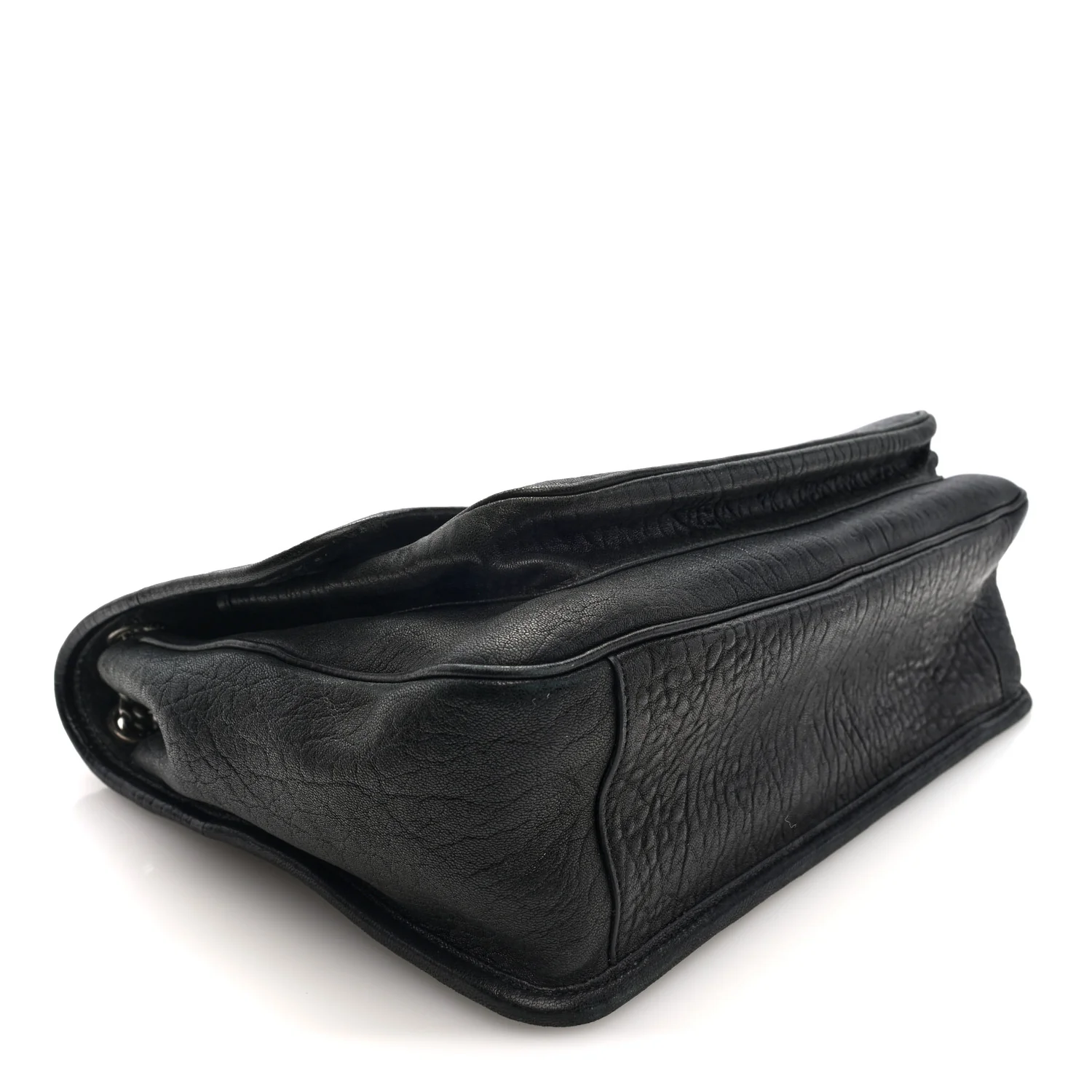 Grained Lambskin Monogram Large Niki Chain Satchel Black - Image 4