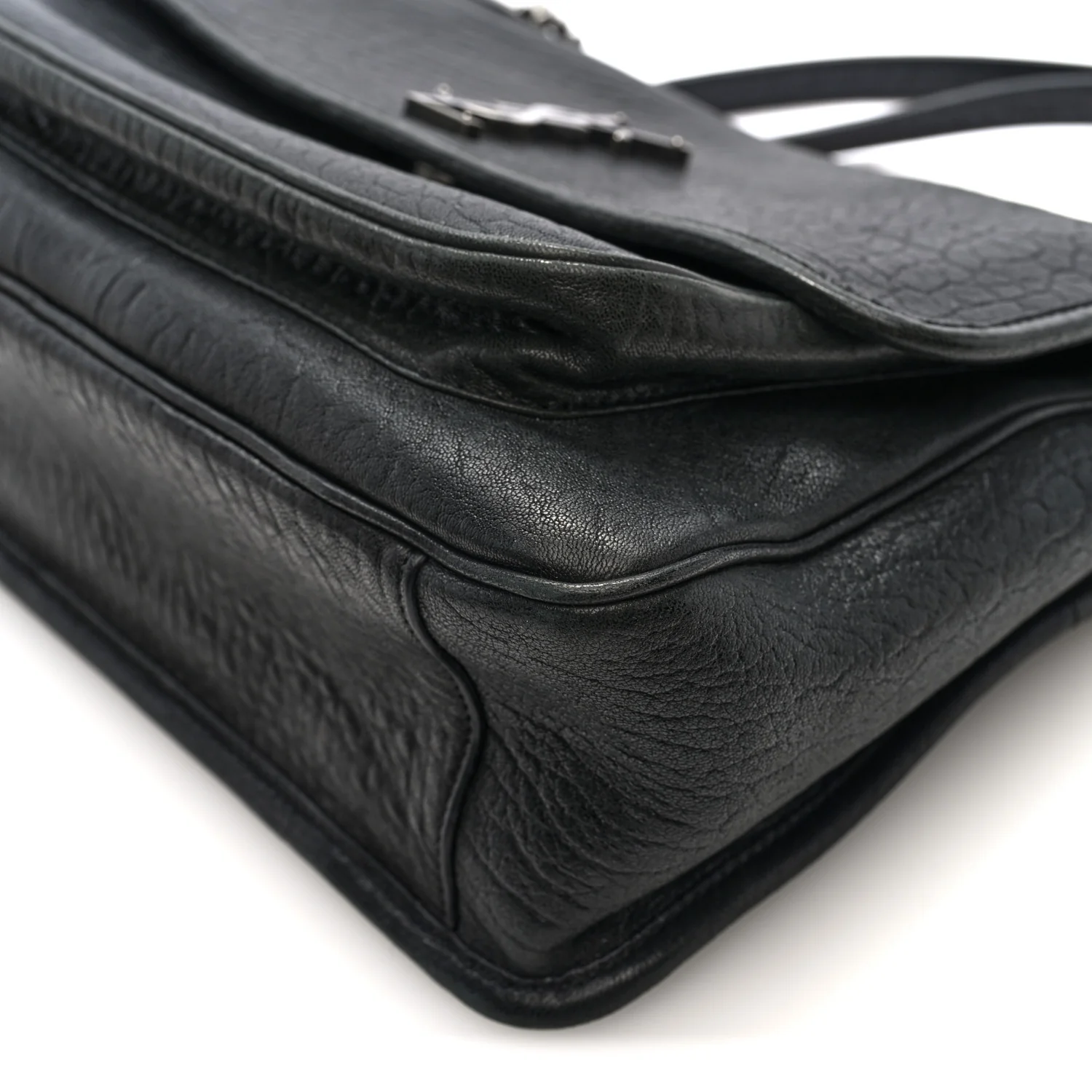 Grained Lambskin Monogram Large Niki Chain Satchel Black - Image 9