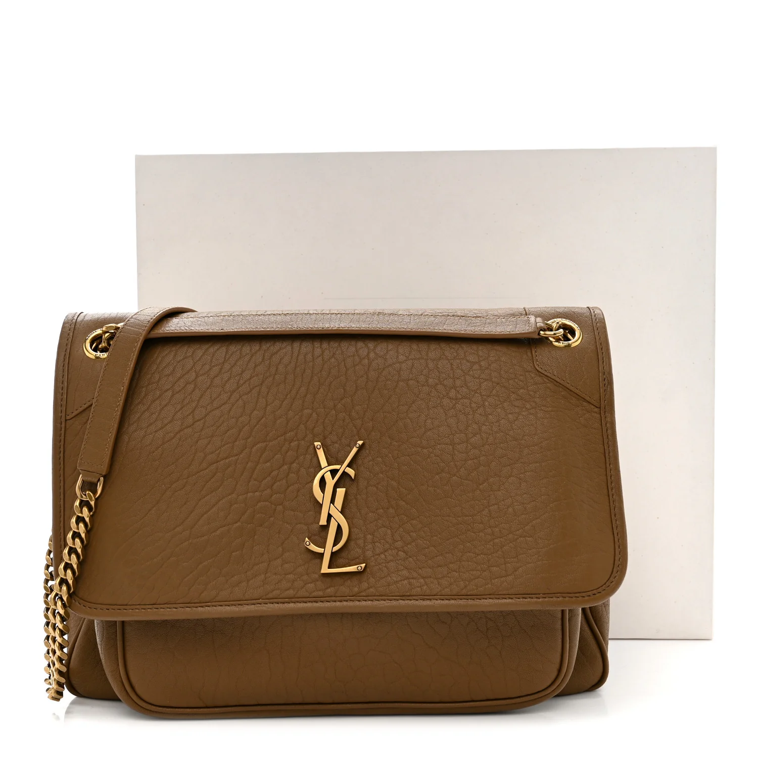 Grained Lambskin Monogram Large Niki Chain Satchel Dark Cork - Image 12