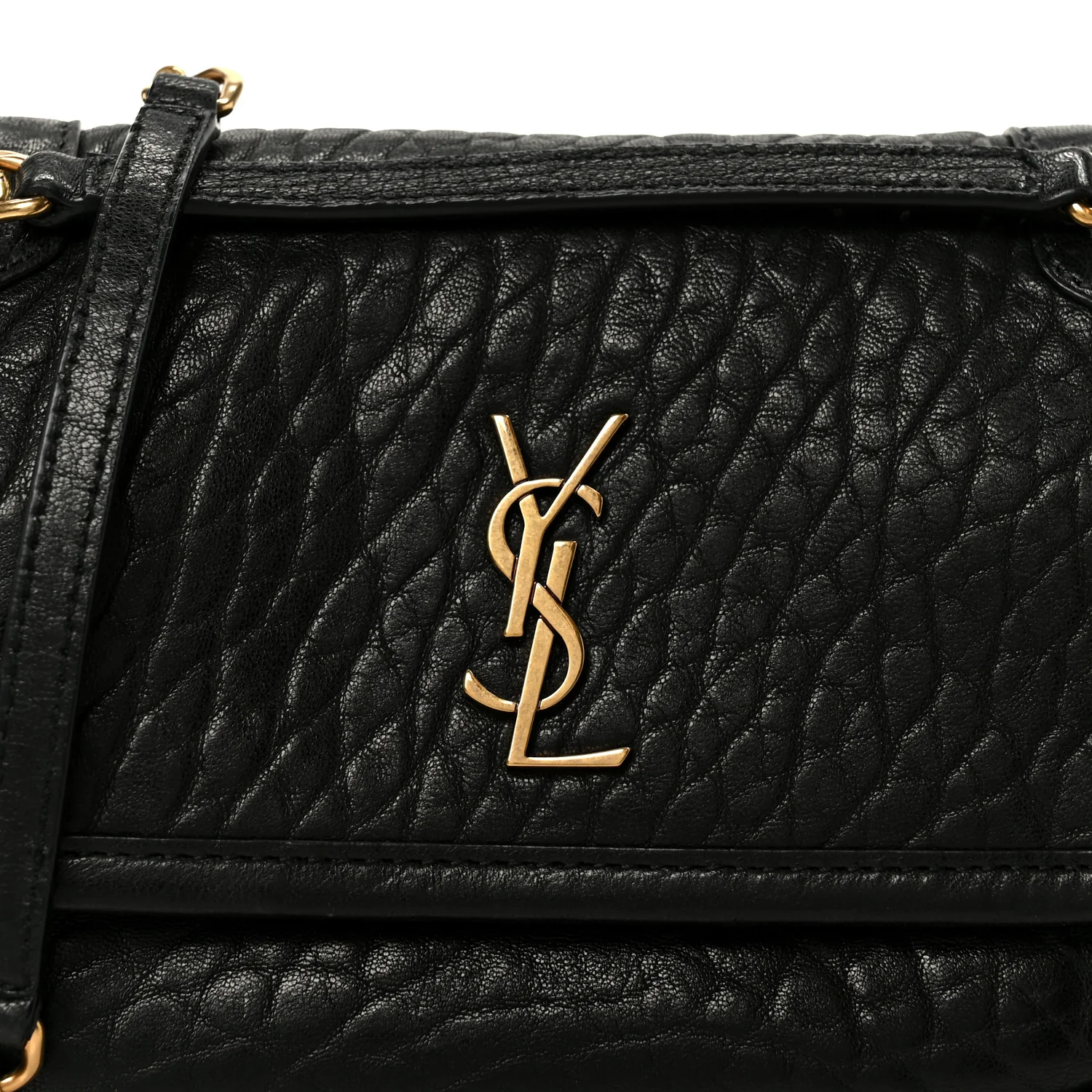 Grained Lambskin Monogram Mini Niki Chain Satchel Black - Image 8