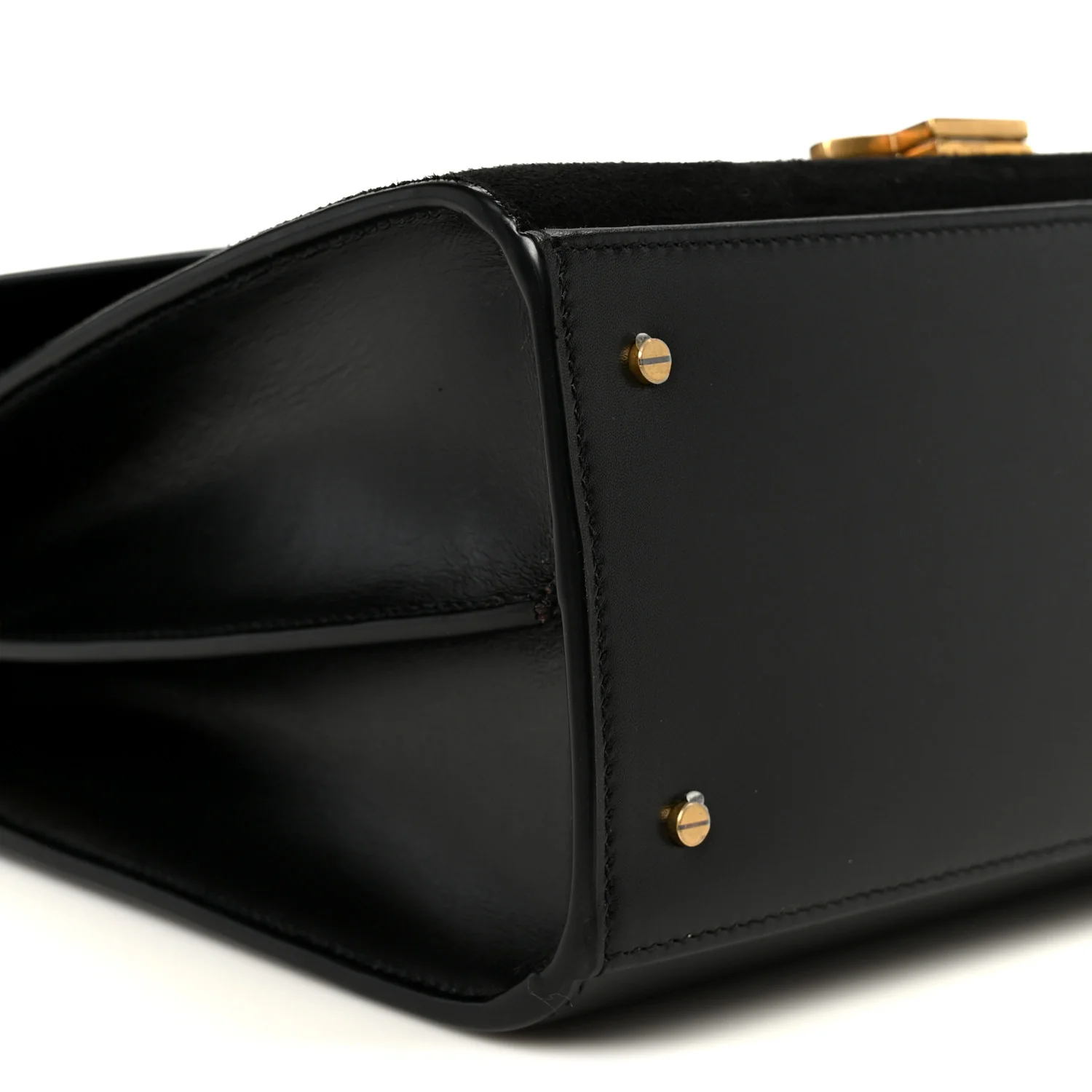 Kid Scamosciato Smooth Calfskin Medium Classic Monogram Cassandra Top Handle Black Rouge Legion - Image 9