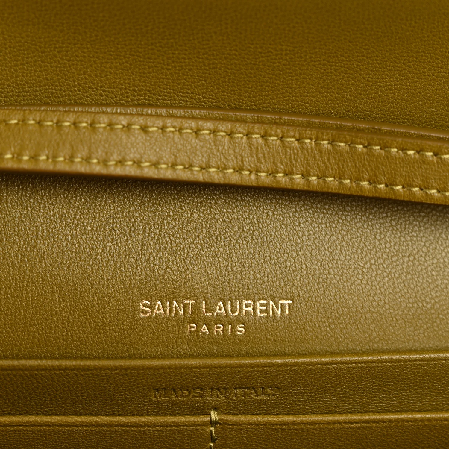 Lambskin Carre Quilted Cassandre Chain Wallet Olive Drab - Image 6