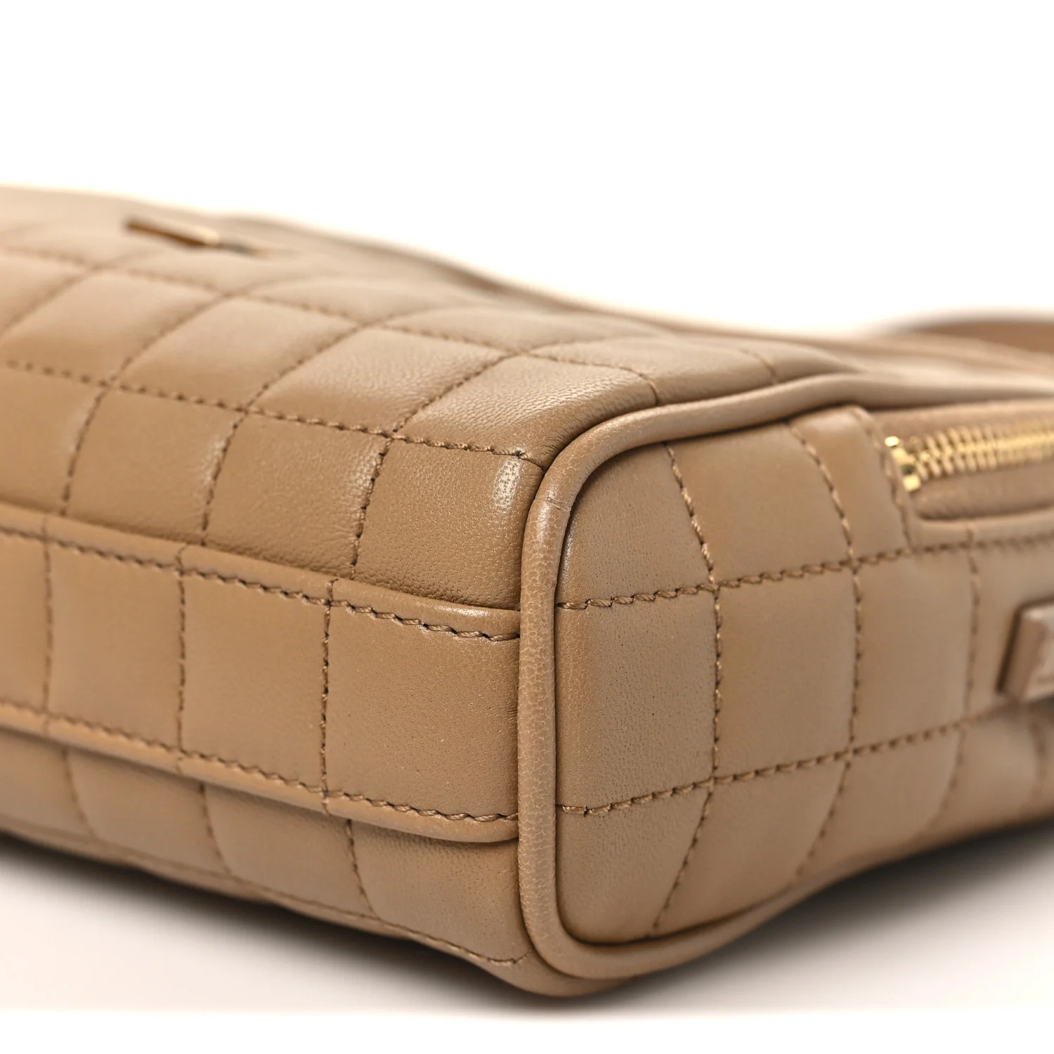 Lambskin Carre Quilted Cassandre Mini Camera Bag Natural Tan - Image 10