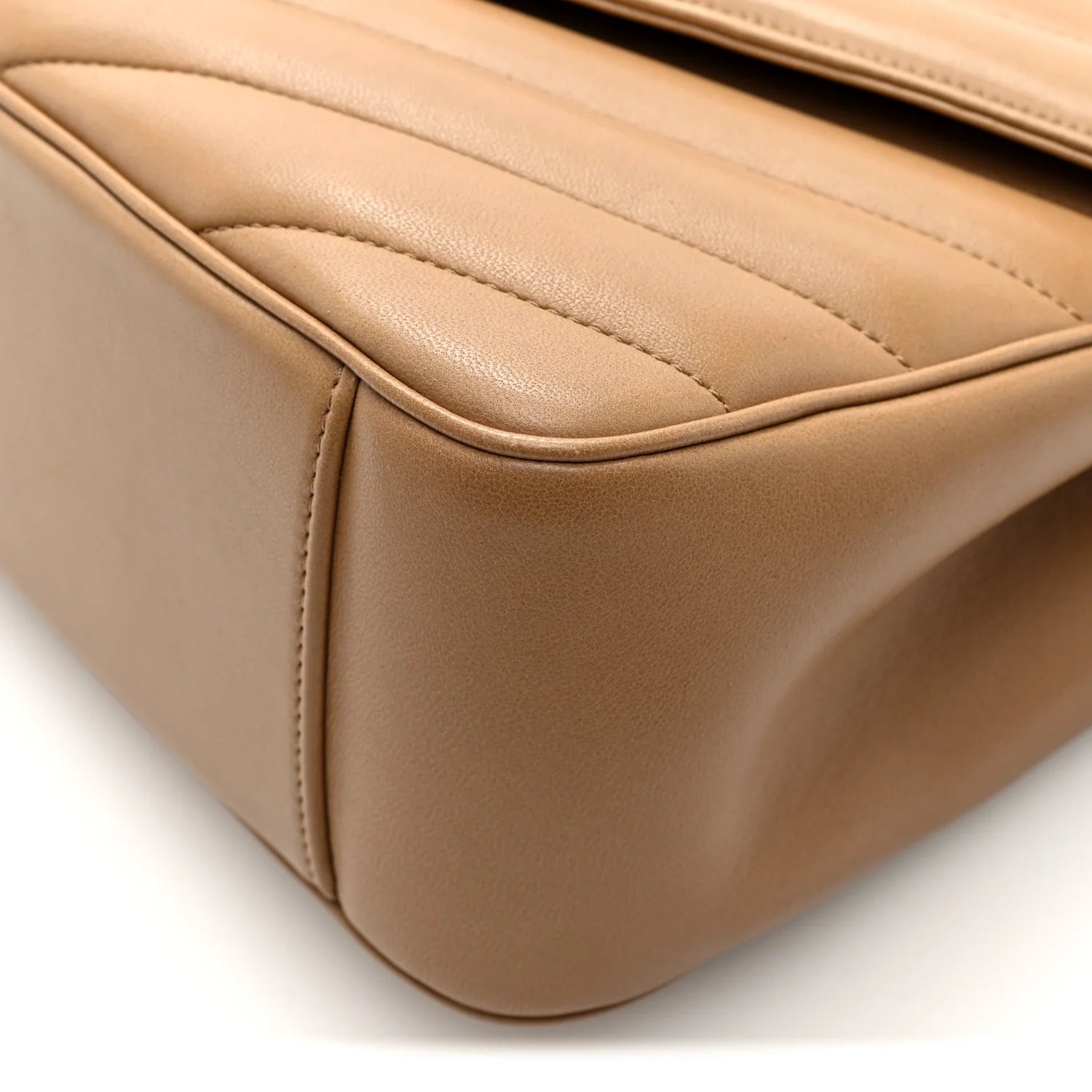 Lambskin Chevron Quilted Large LouLou Natural Tan - Image 11