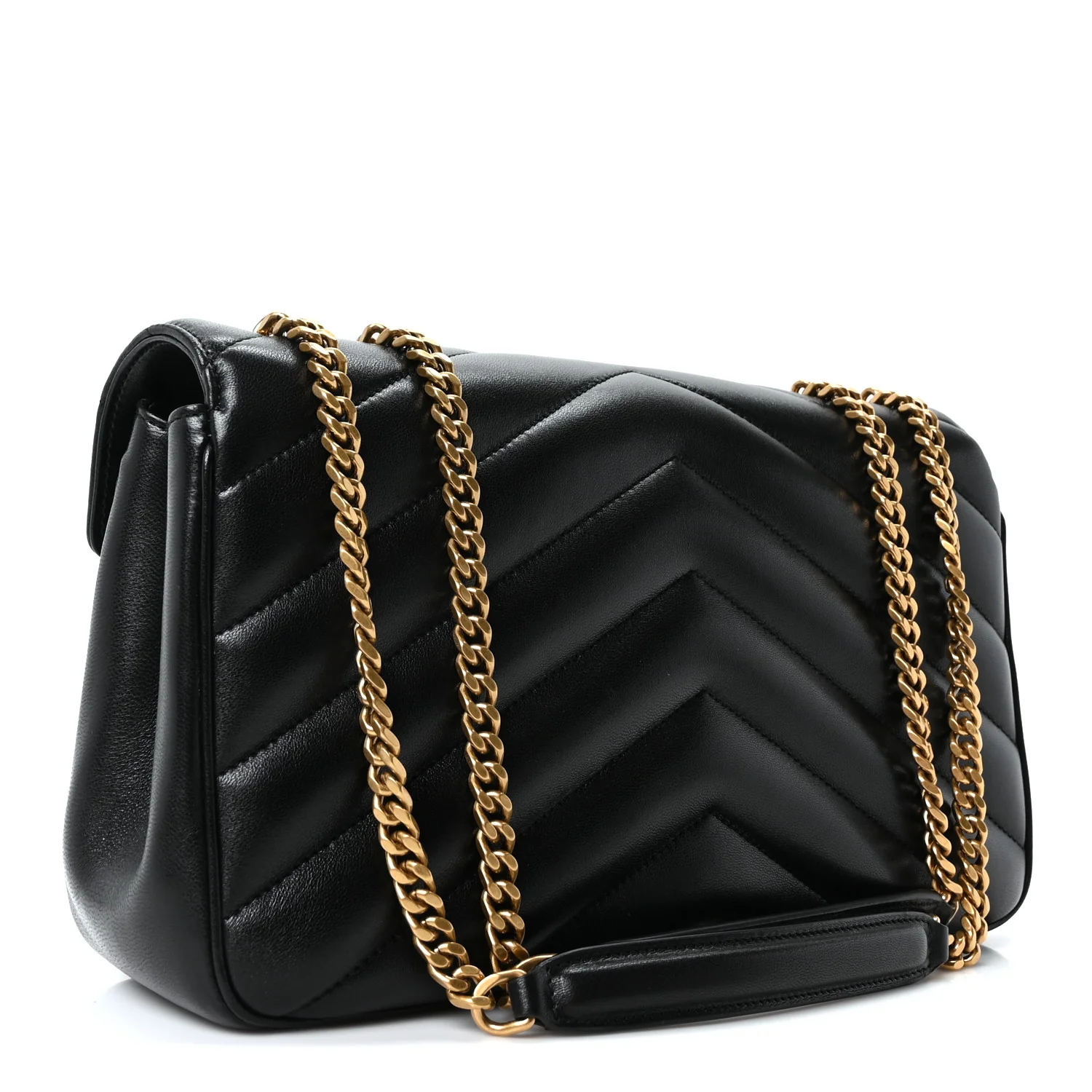 Lambskin Chevron Quilted Medium LouLou Black - Image 5
