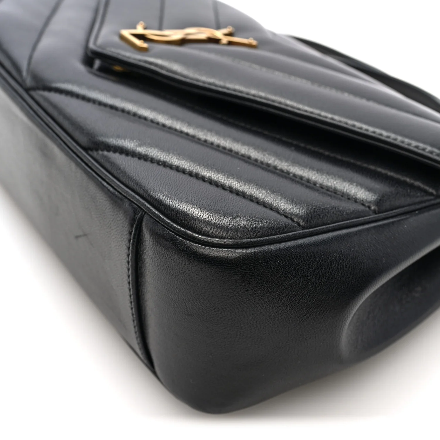 Lambskin Chevron Quilted Medium Loulou Black - Image 10