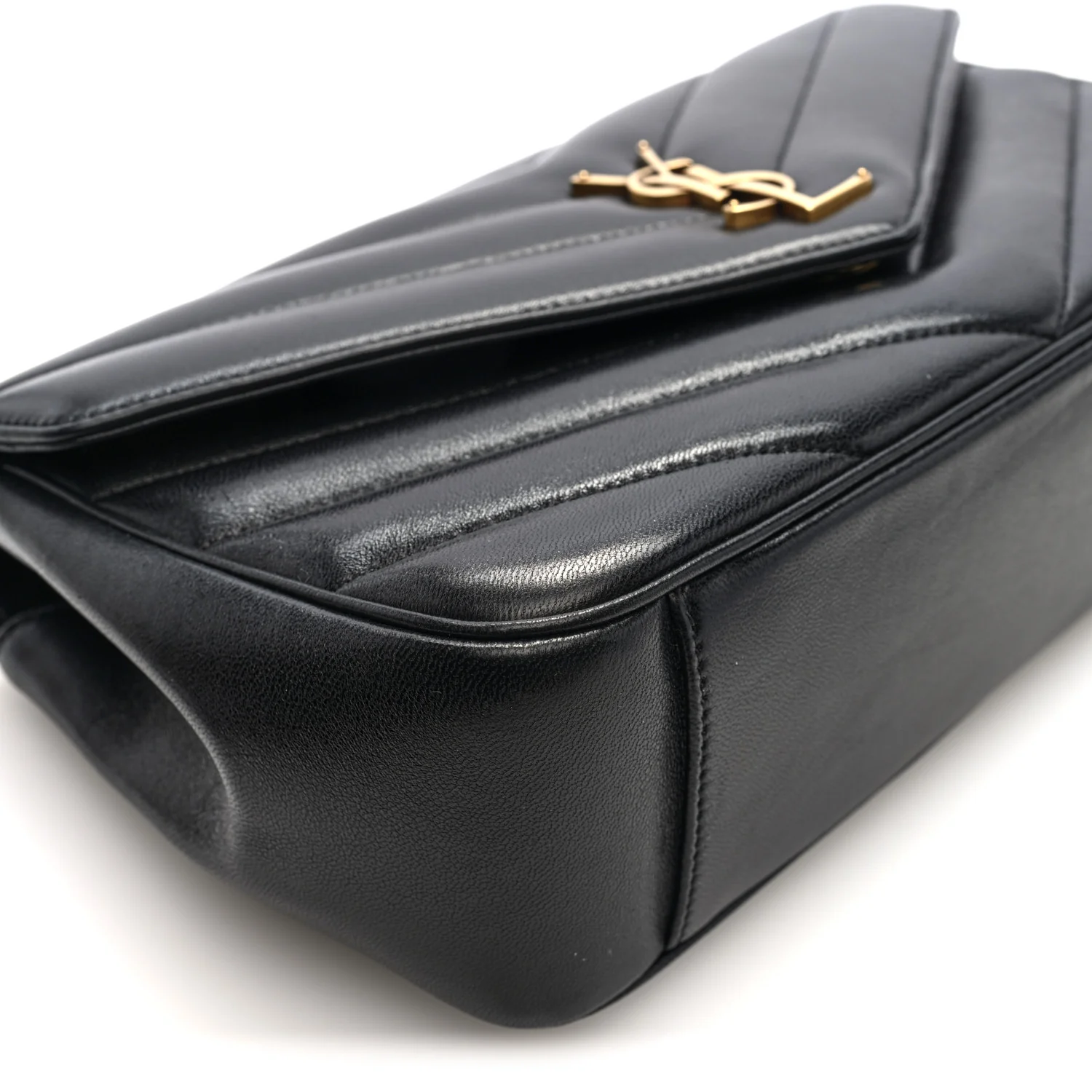 Lambskin Chevron Quilted Medium Loulou Black - Image 9