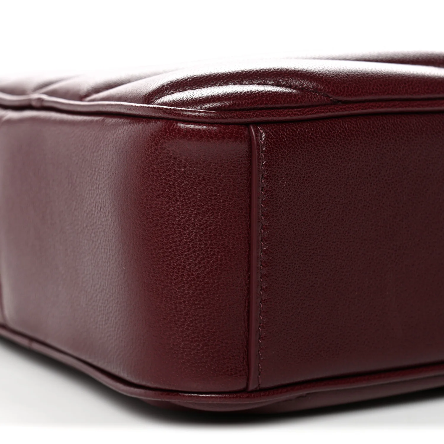 Lambskin Chevron Quilted Medium Loulou Camera Bag Rouge Cabernet - Image 9
